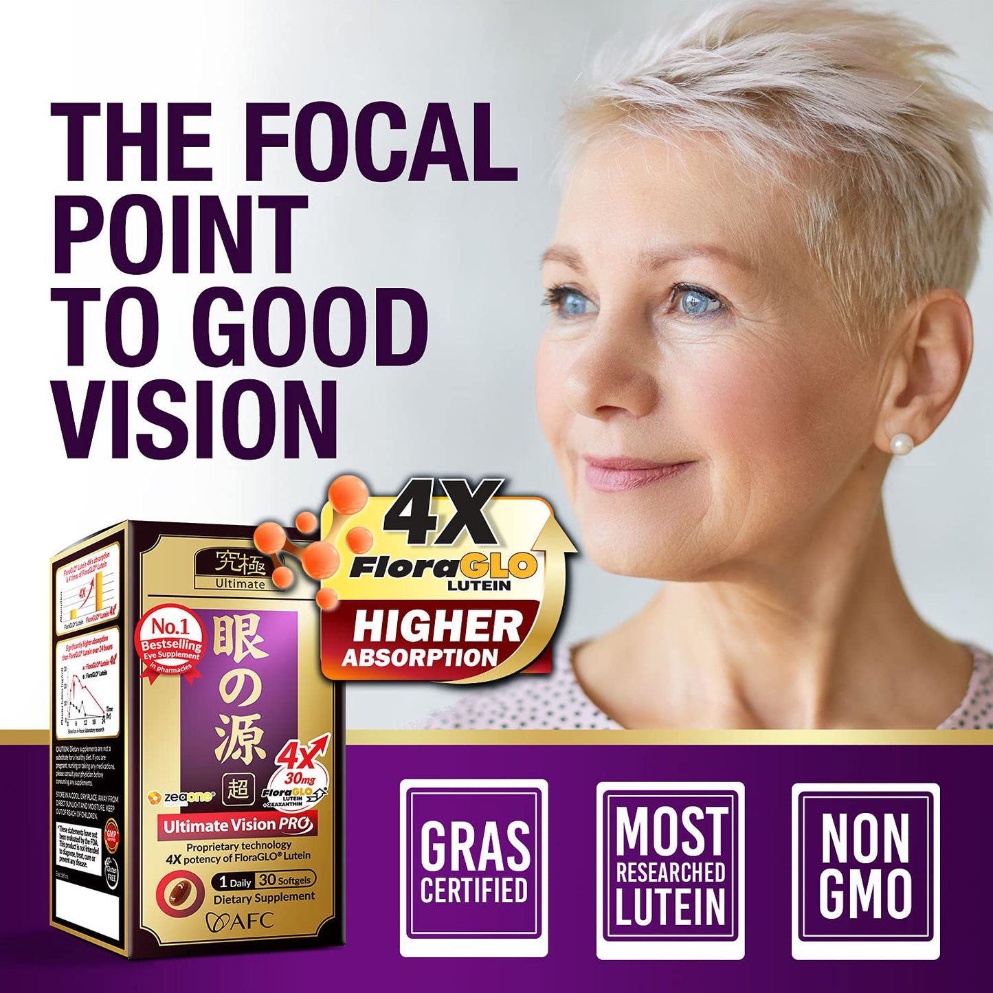 AFC Japan Ultimate Vision PRO - Eye Formula with FloraGLO Lutein 4X