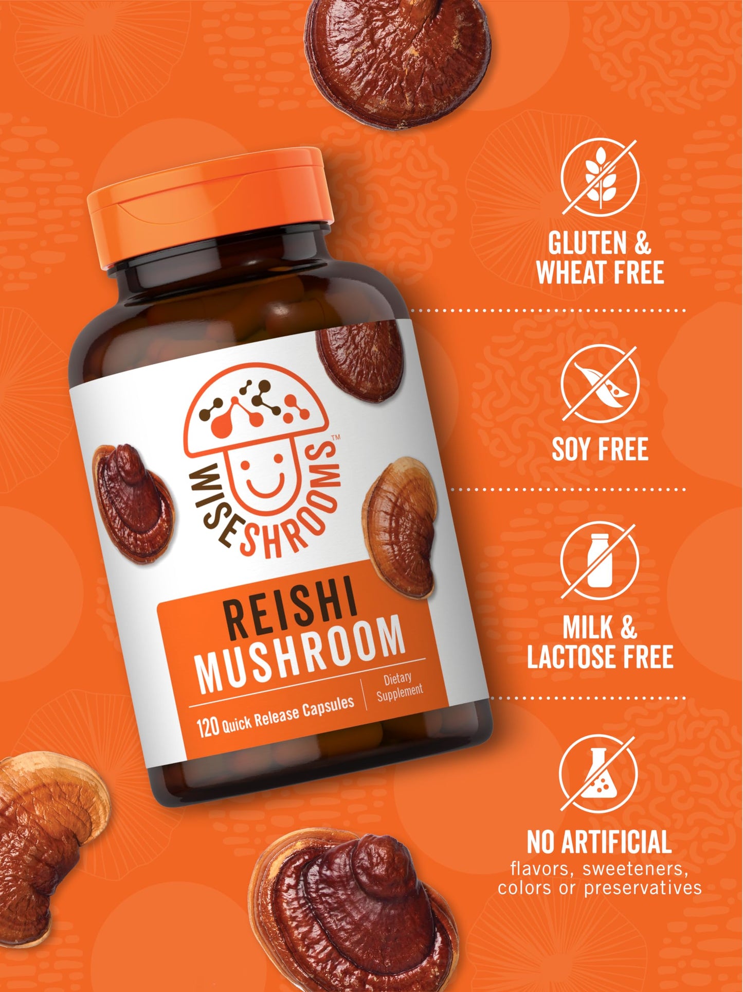 Carlyle Reishi Mushroom Capsules 5000 mg |120 Count | Non-GMO and Gluten Free Extract