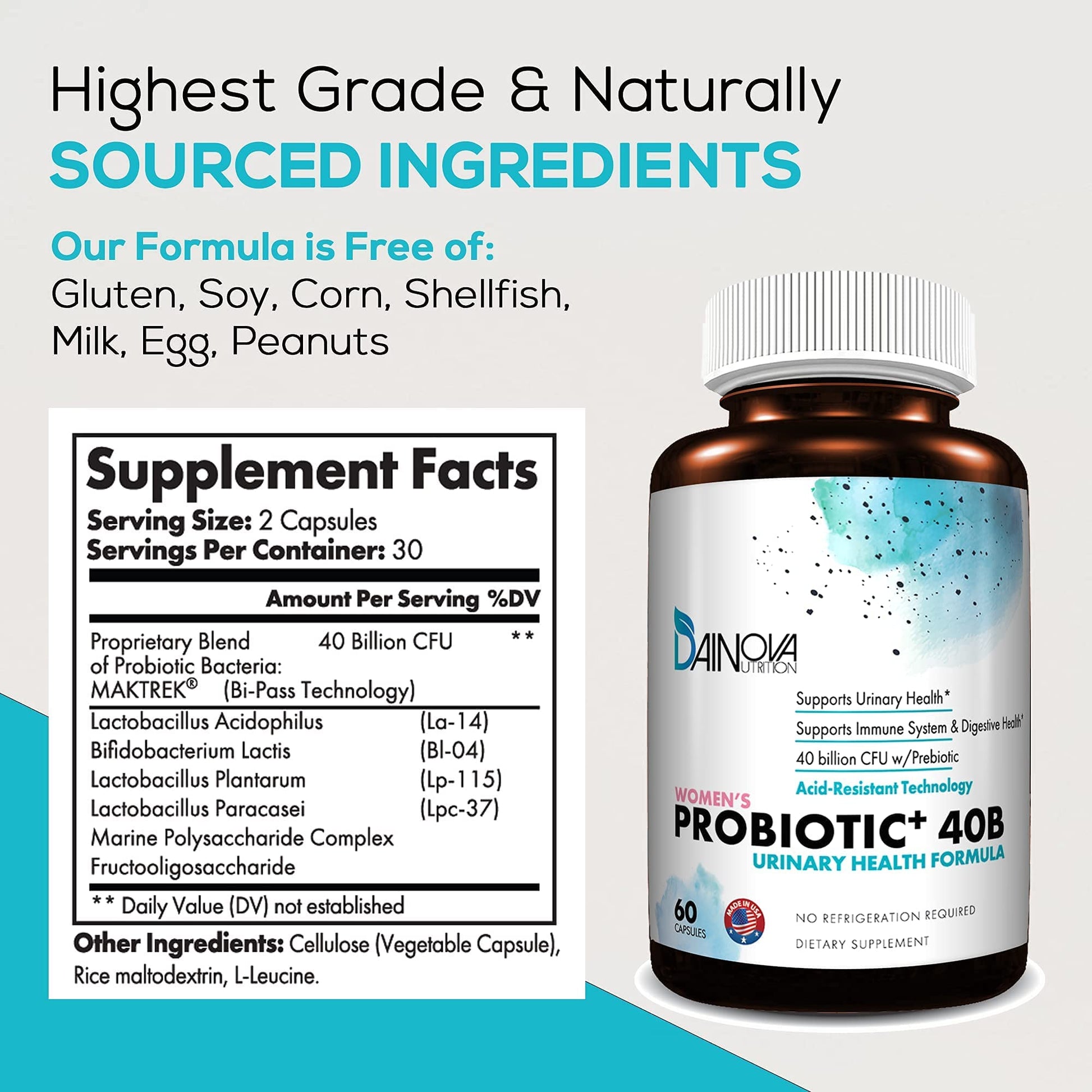 Dainova Nutrition D Mannose Capsules and Probiotics for Women Bundle I Urinary Tract Dainova Nutrition