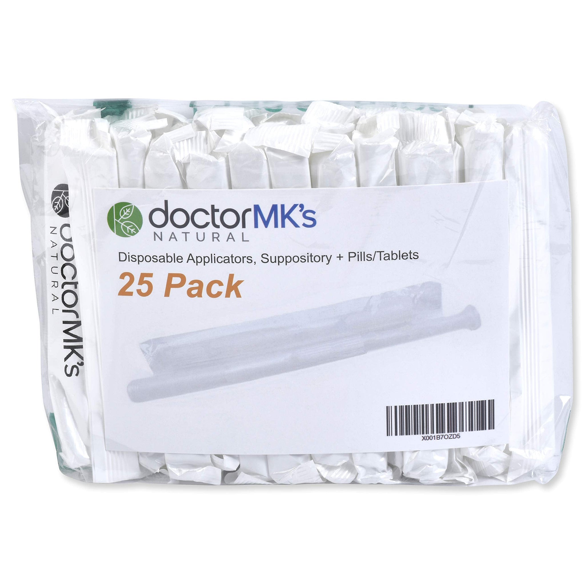 Suppository Applicators (25-Pack), Fits Most Suppositories, Pills and Tablets, Individually Wrapped