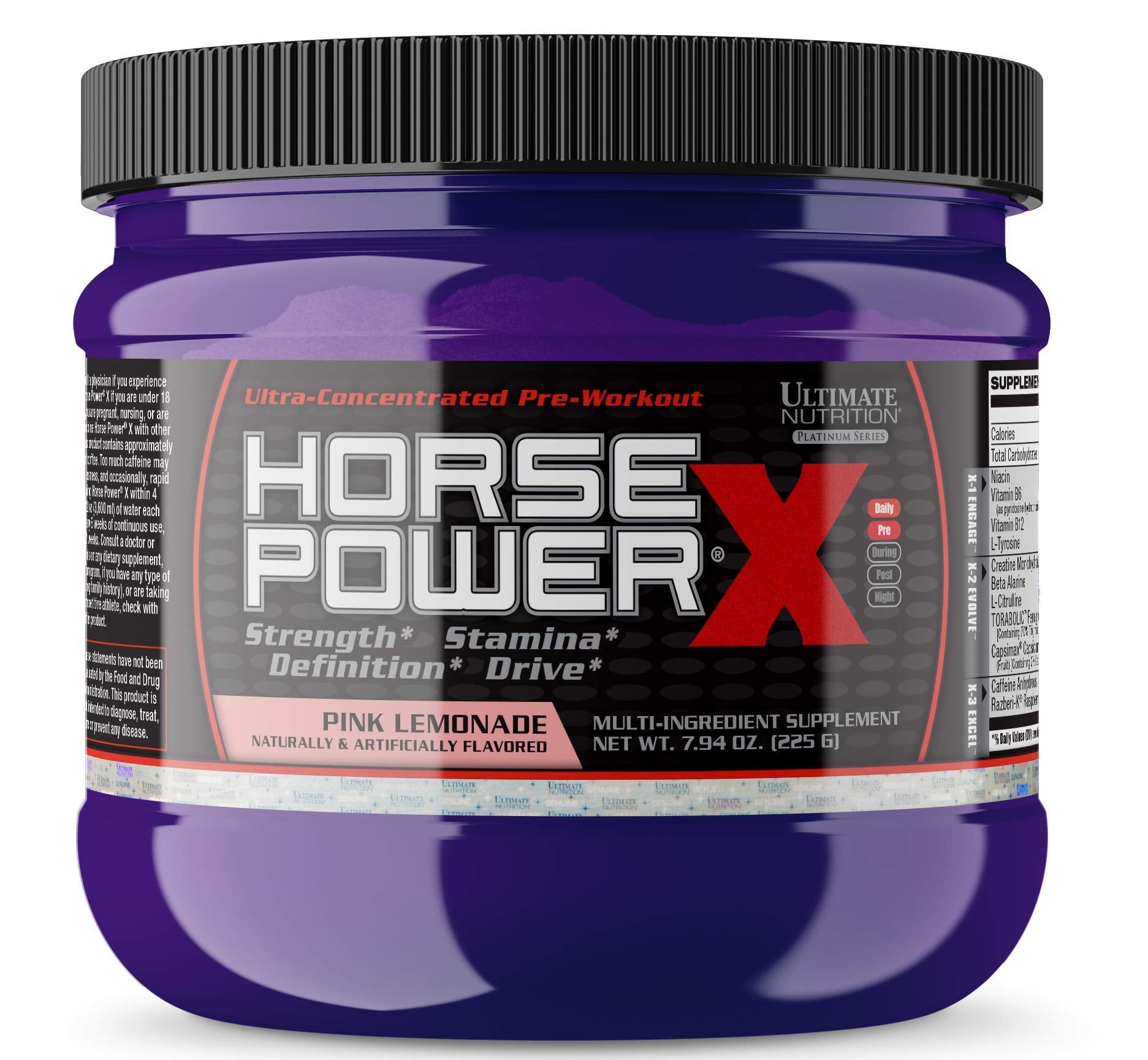 Ultimate Nutrition Horse Power X, Concentrated Pre Workout Supplement, Creatine
