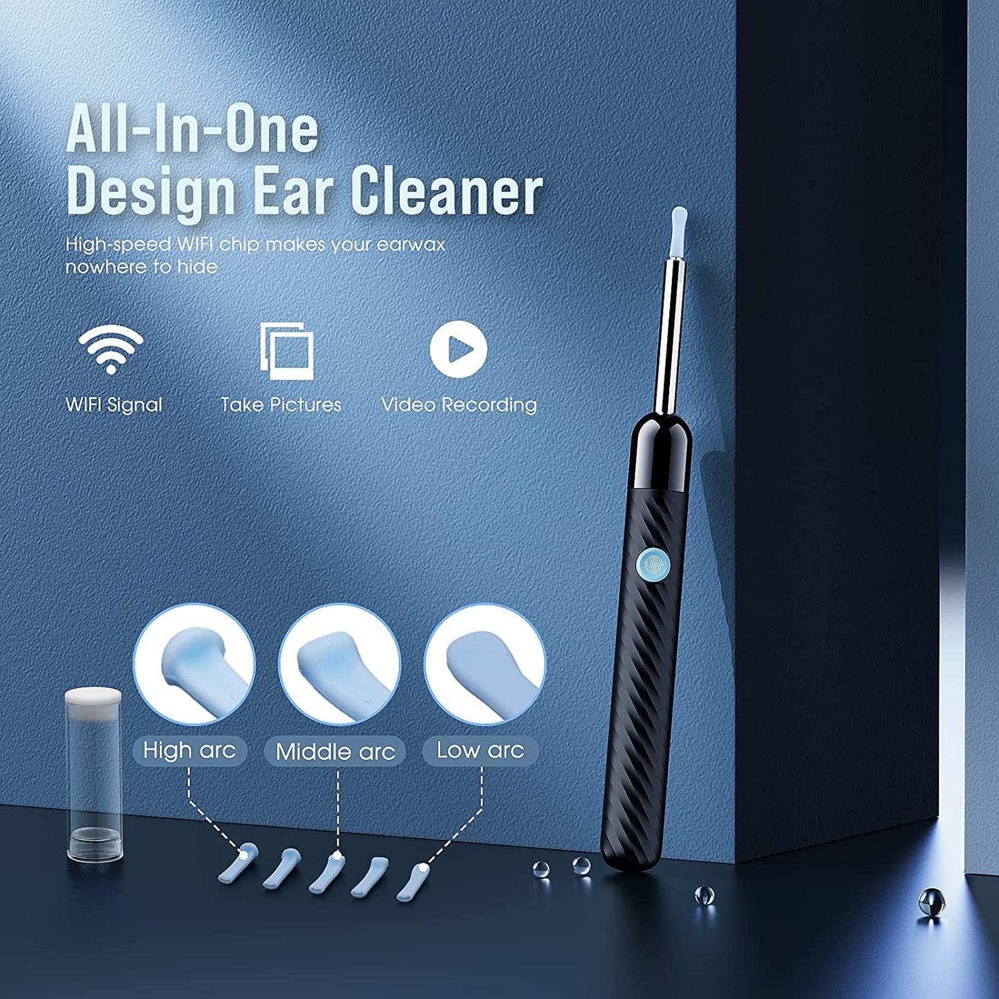 Ear Wax Removal - Earwax Remover Tool with 8 Pcs Ear Set - (Grey)