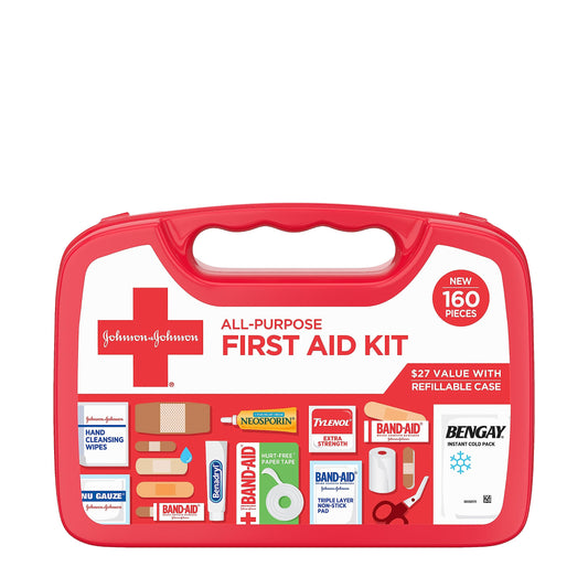 Johnson & Johnson All-Purpose Portable Compact First Aid Kit for Minor Cut