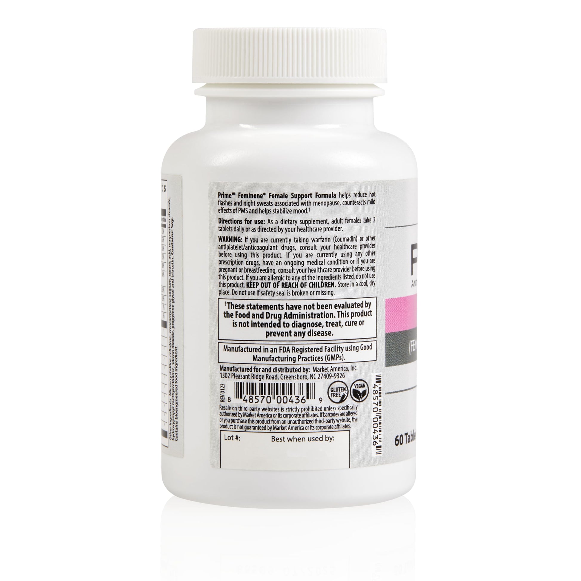 Prime Feminene Female Support Formula, Helps to Reduce Hot Flashes & Night Sweats Associated Prime Anti-Aging Nutraceuticals