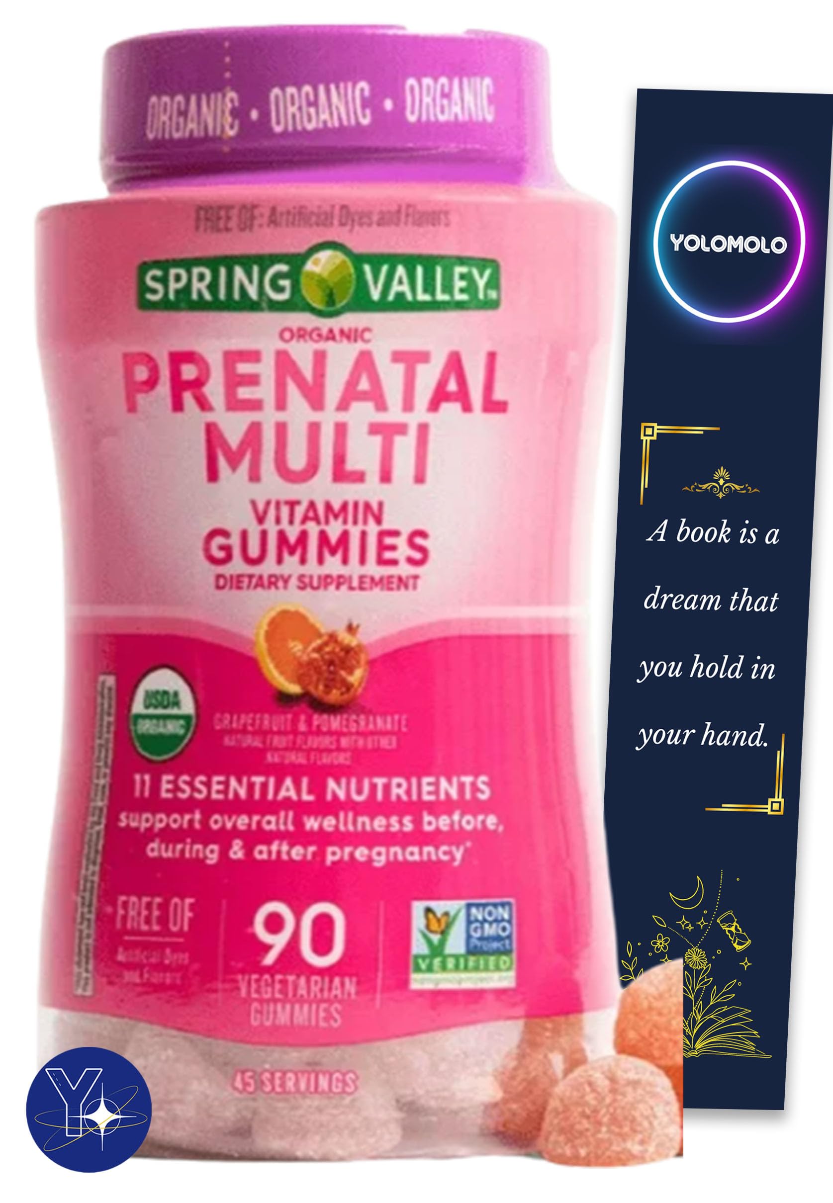 Grapefruit & Pomegranate Prenatalmulti Vitamin Spring Valley Non GMO Dietary Supplement Gummies