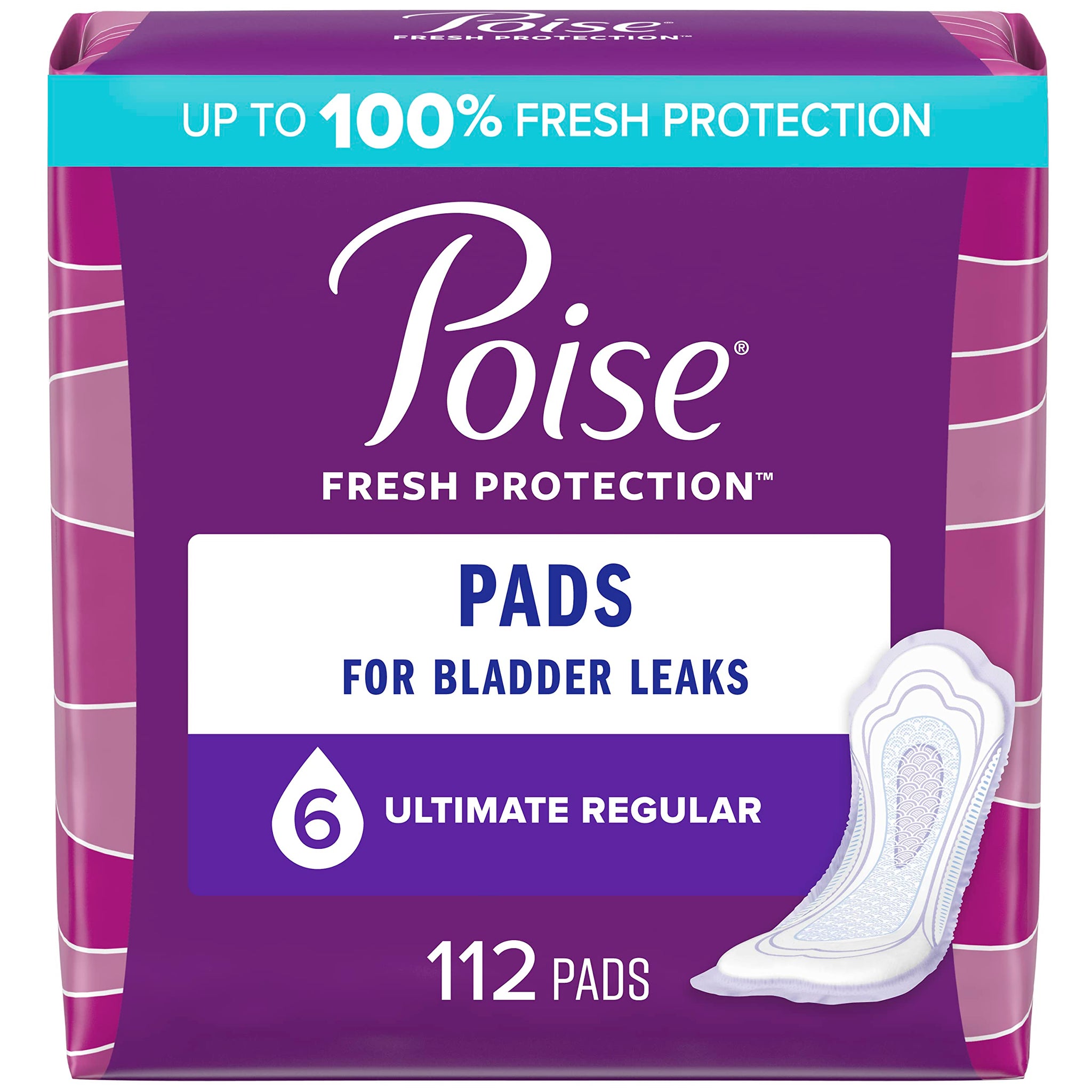 Poise Incontinence Pads & Postpartum Incontinence Pads, 6 Drop Ultimate Poise