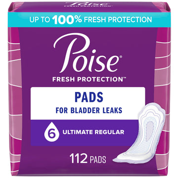 Poise Incontinence Pads & Postpartum Incontinence Pads, 6 Drop Ultimate Poise