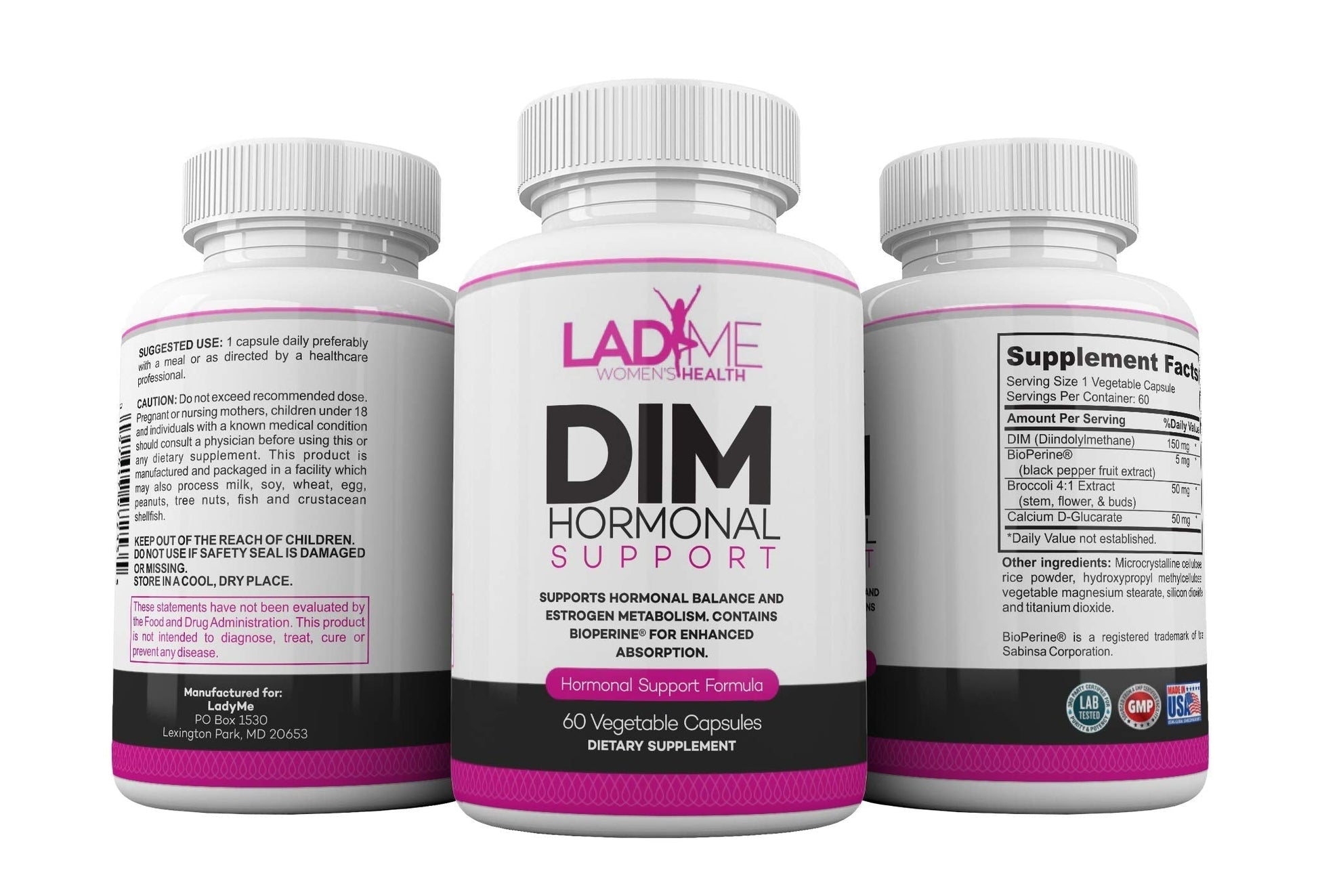 DIM Complex 150mg Hormonal Support Menopause Relief Supplement for Hot Flashes & Hormonal Acne LADYME WOMEN'S HEALTH