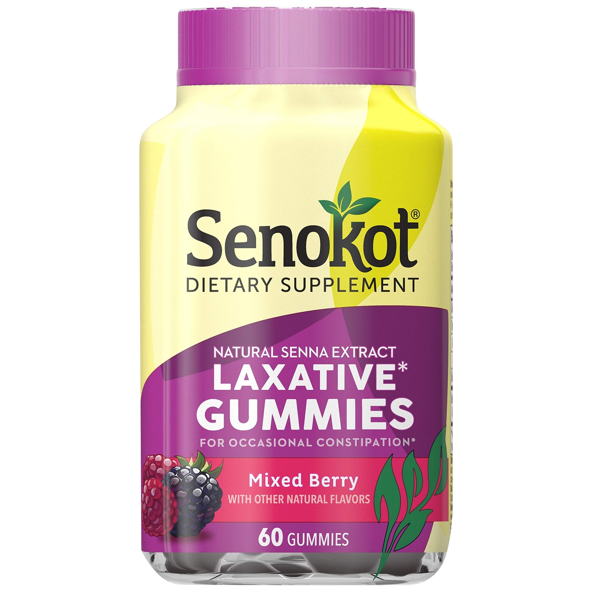 Senokot Dietary Supplement Laxative Gummies, Natural Senna Extract, Gentle, Overnight Relief