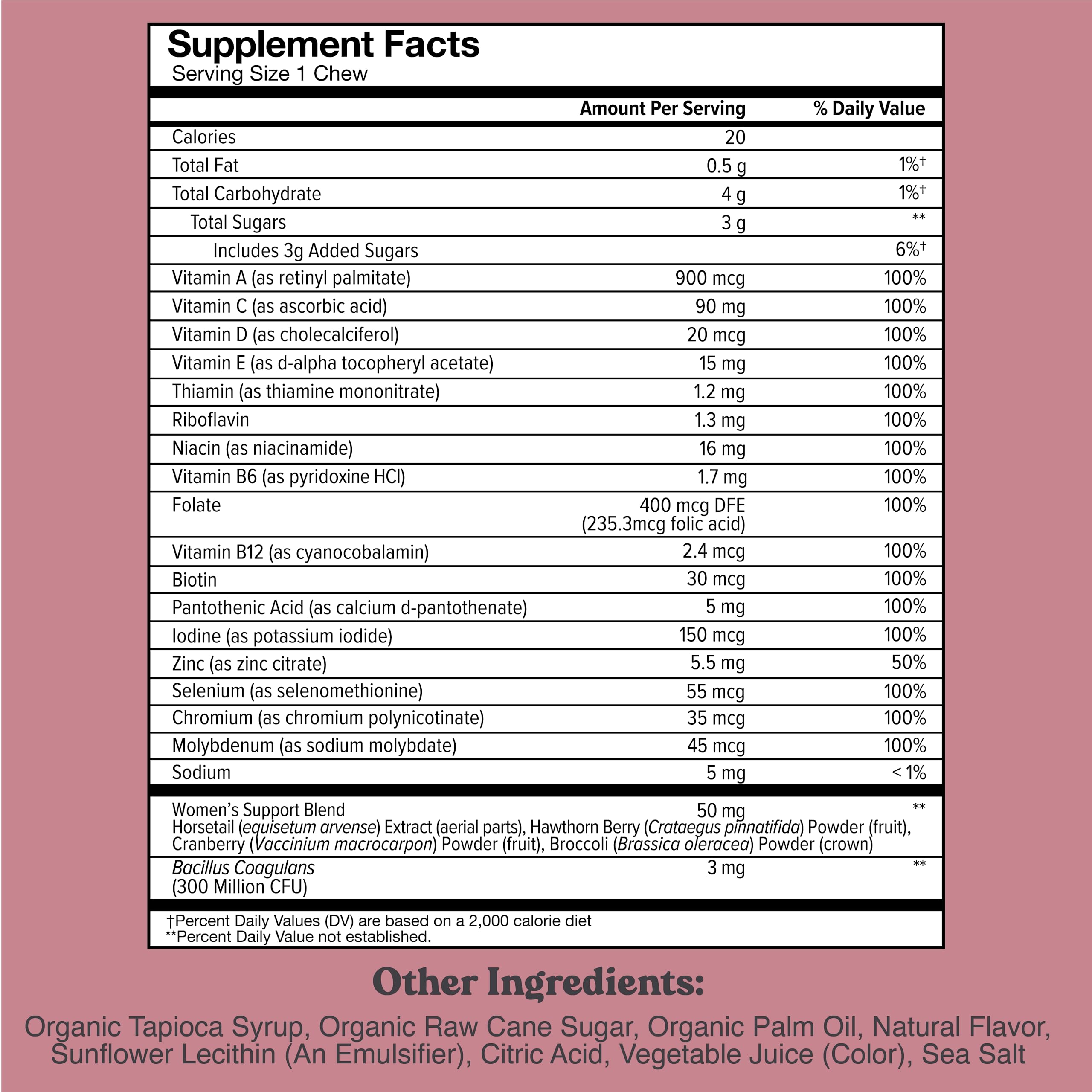 Chewsy Women's Multivitamin Chews, Immune & Energy Support, Vitamins C, B12, A, D, E CHEWSY