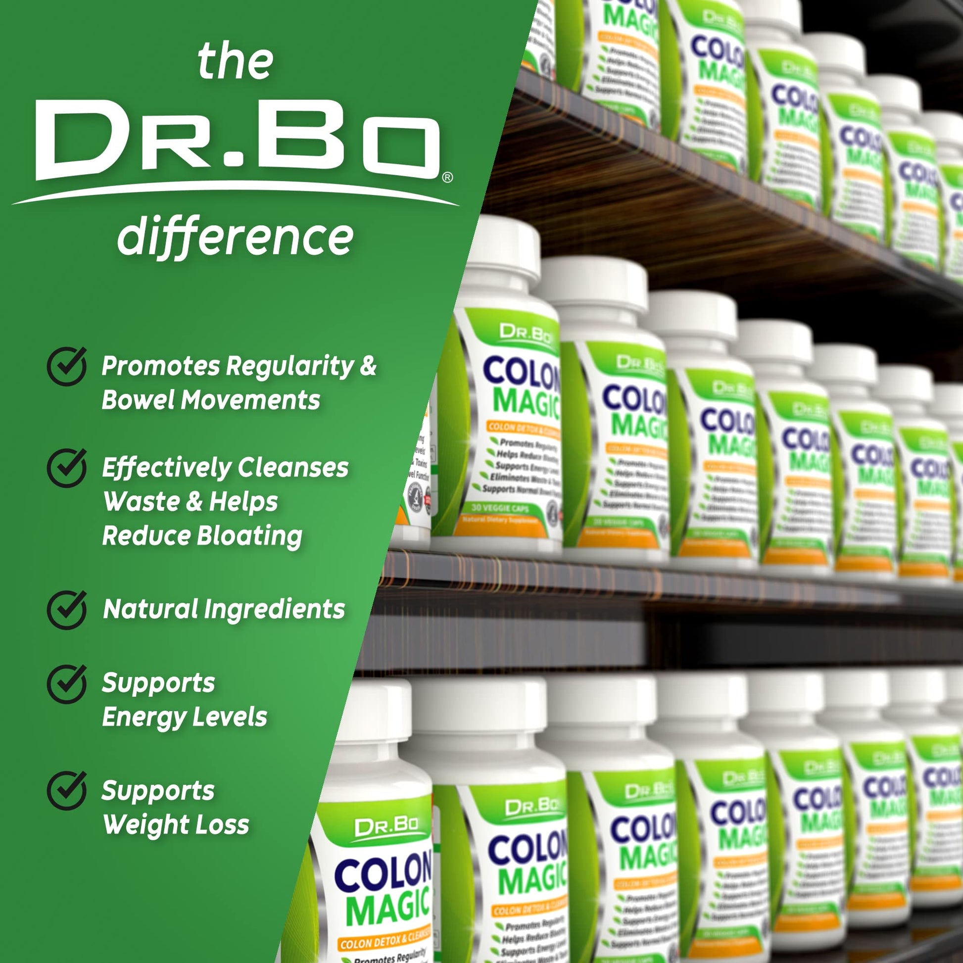 Colon Cleanse Detox Formula - Natural Bowel Cleanser Pills for Intestinal Bloating & Fast Digestive DR. BO