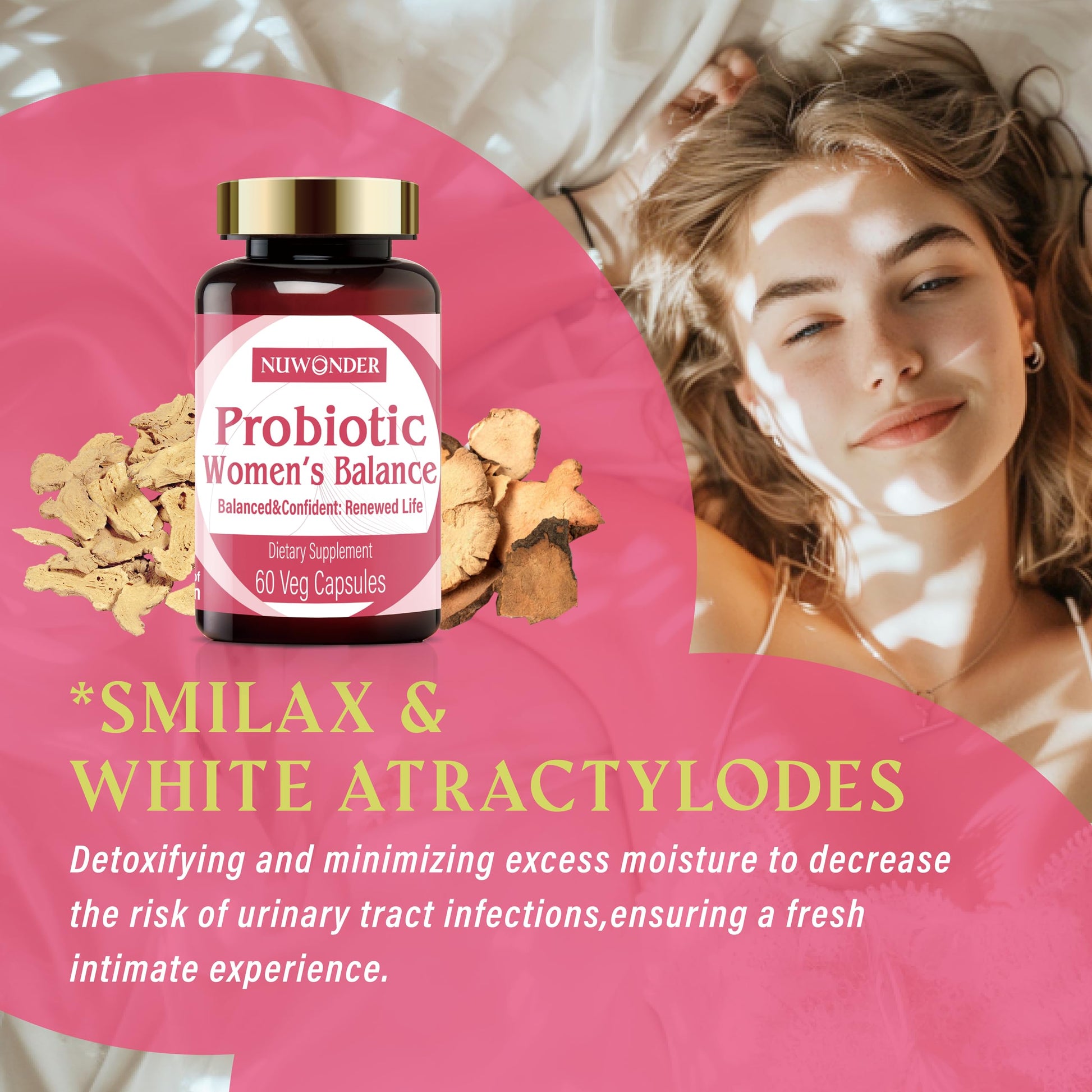 NUWONDER Women's probiotic - Natural Vaginal Support Supplement, Balanced & Confident NUWONDER
