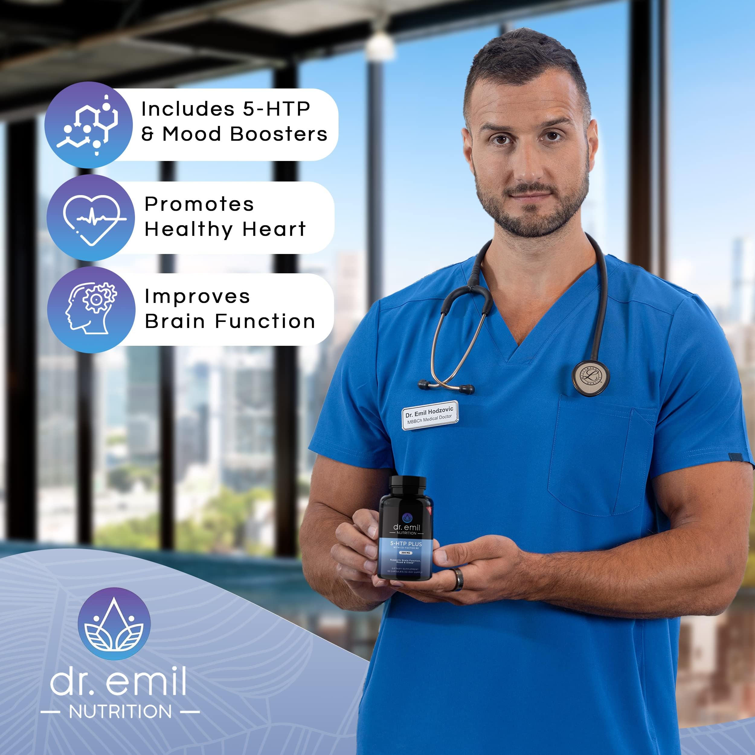 DR EMIL NUTRITION 200 MG 5-HTP Plus with SAM-e to Maintain Normal Healthy Sleep DR EMIL NUTRITION