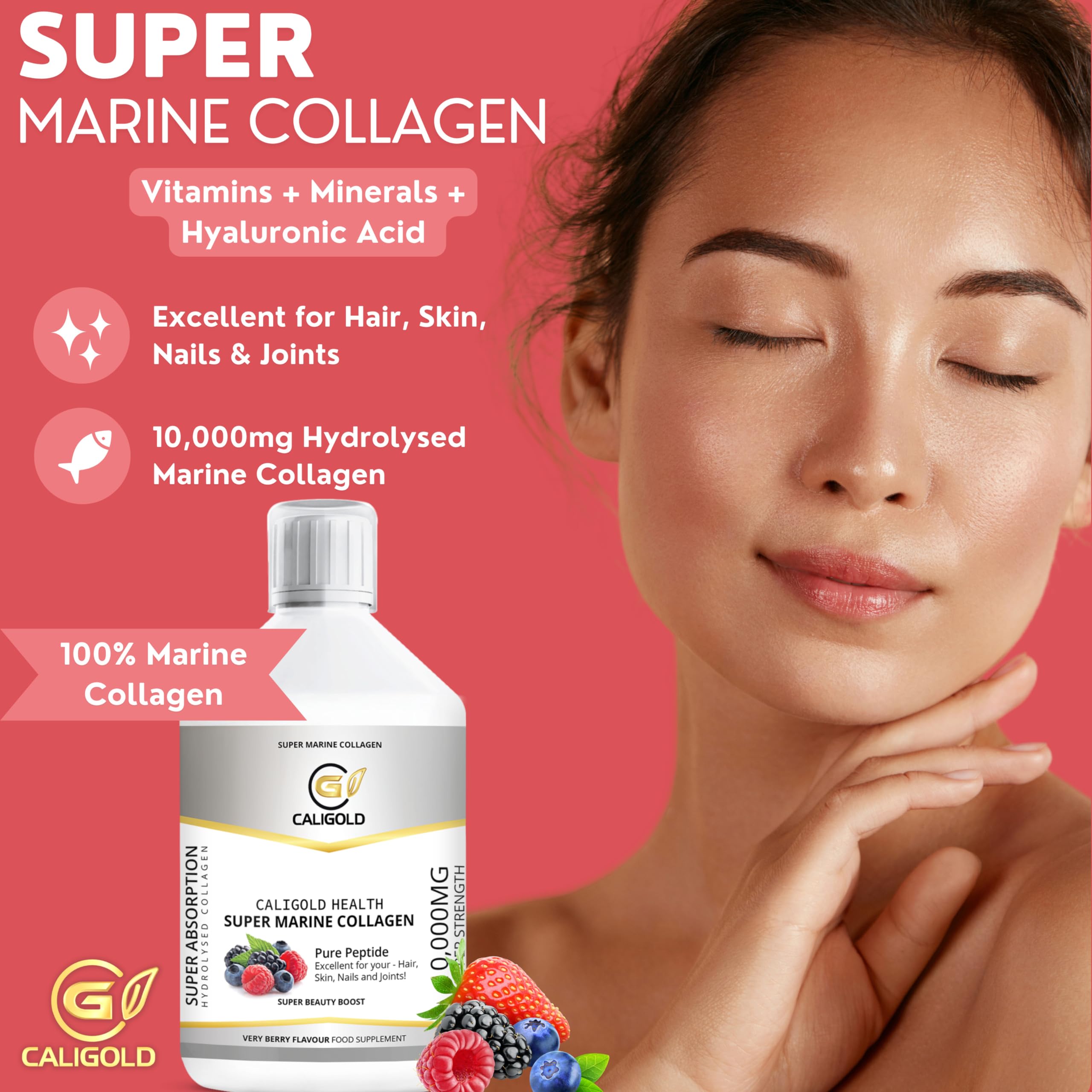 CALIGOLD Health Super Marine Collagen Liquid - Excellent for Hair, Skin, Nails and Joints CALIGOLD