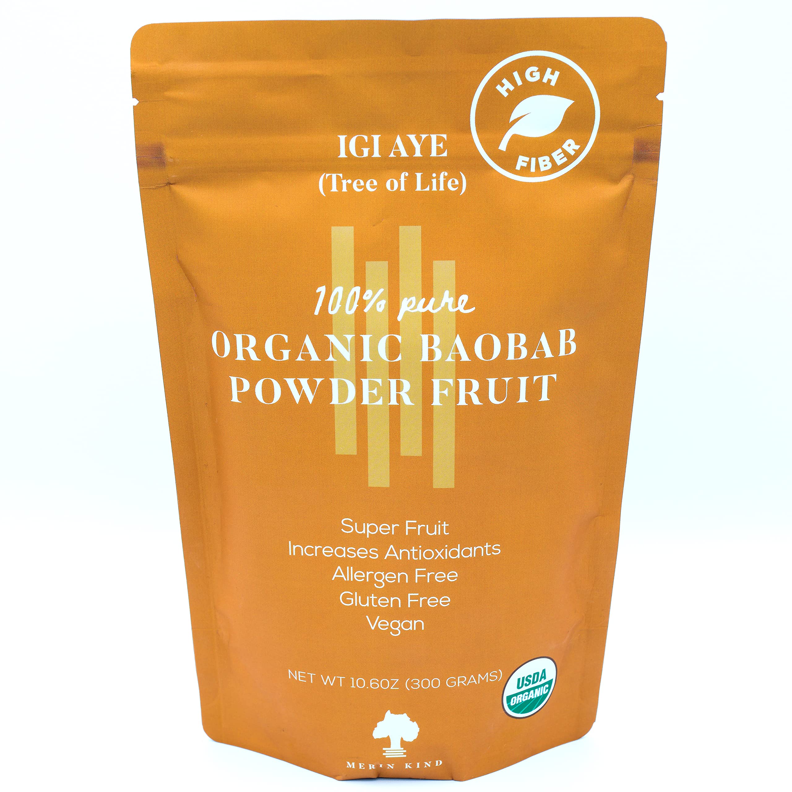 MERIN KIND Organic Baobab Powder - Prebiotic Fiber Supplement