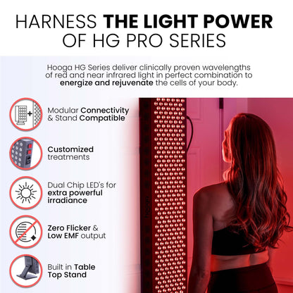 Hooga Red Light Therapy 660nm 850nm Red Near Infrared, Dual Chip Flicker Free LEDs, PRO Series