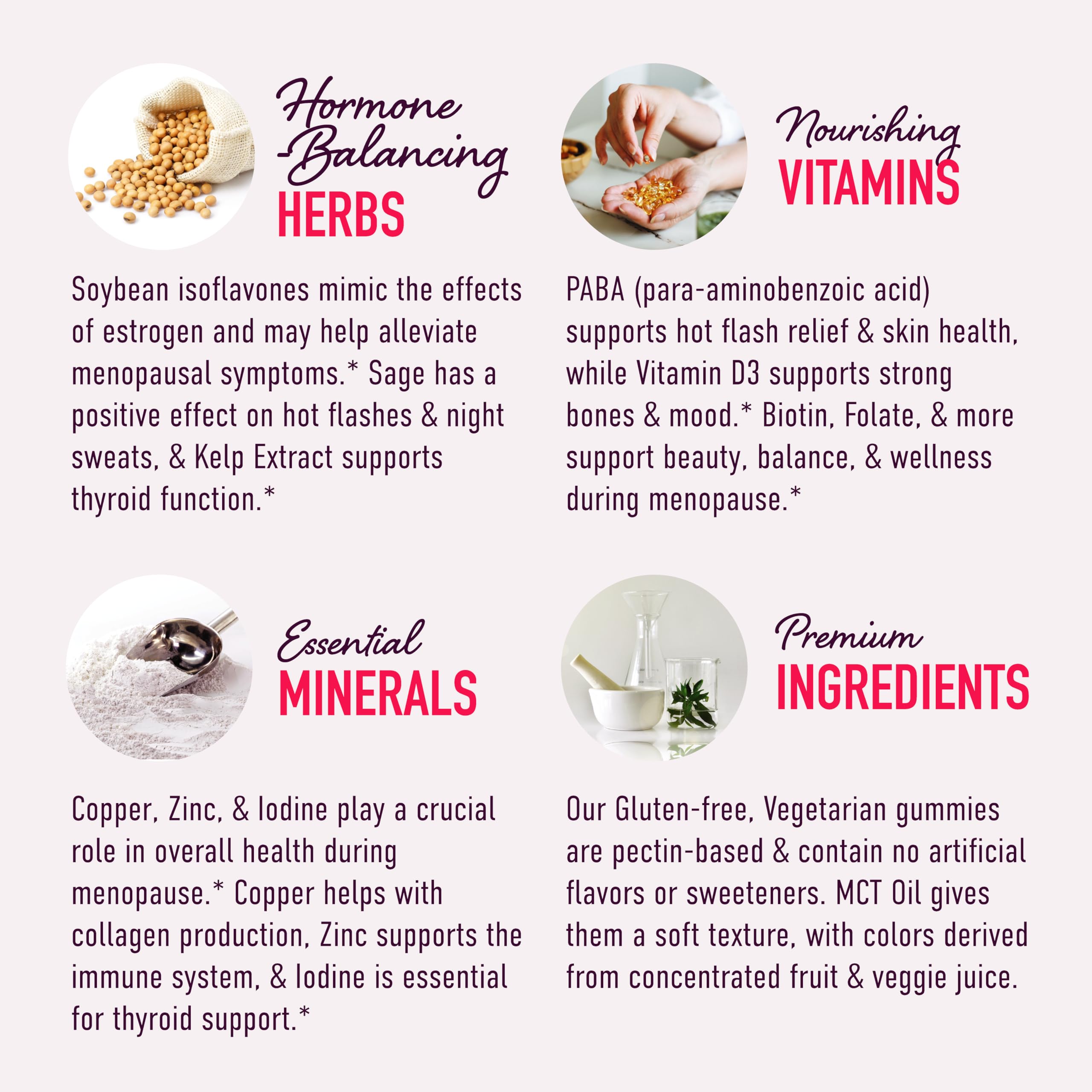 Menopause Support Gummies | Hormone Balance Relief for Hot Flashes, Night Sweats, Mood Swings