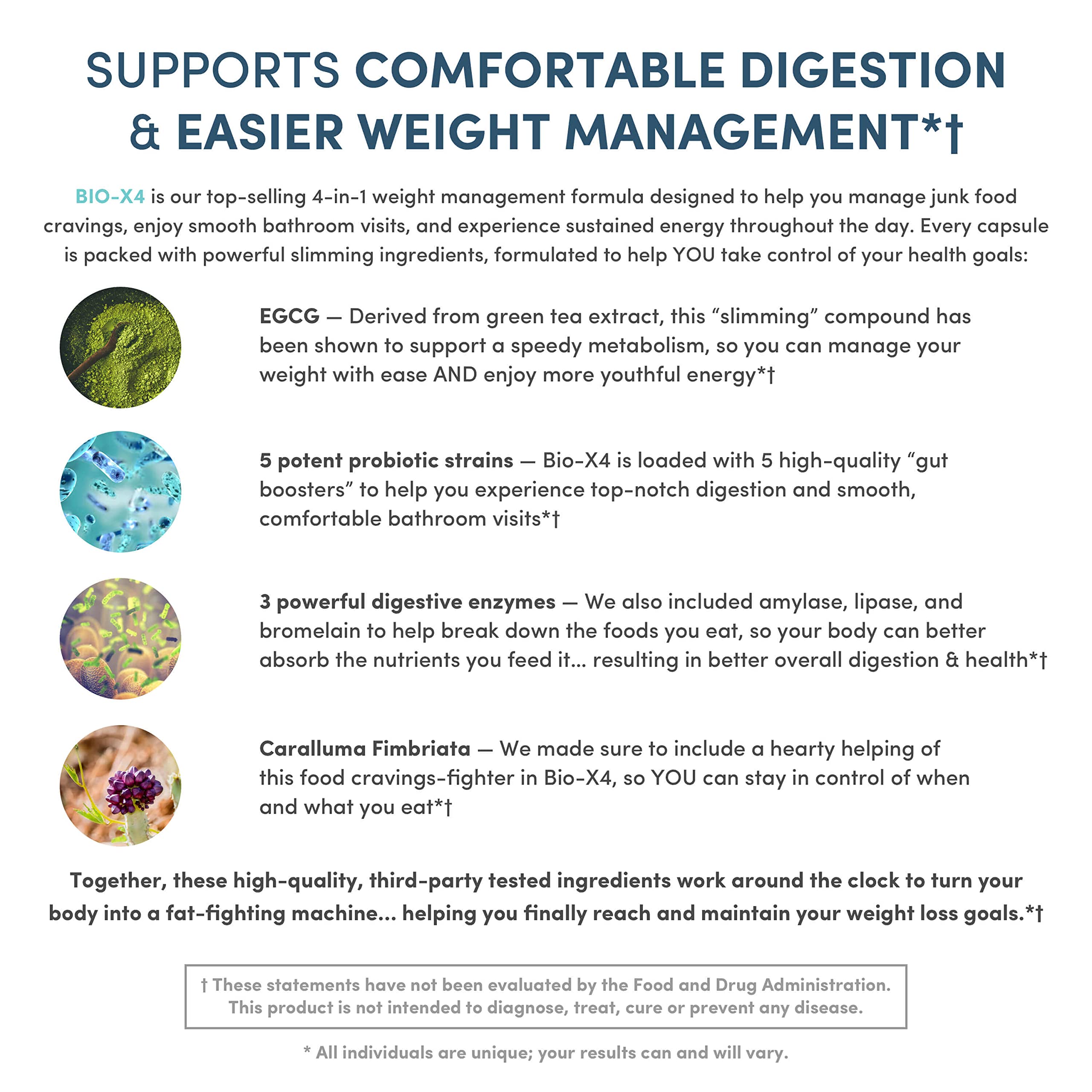 Nucific® Bio-X4 4-in-1 Weight Management Probiotic Supplement, 90 Count.