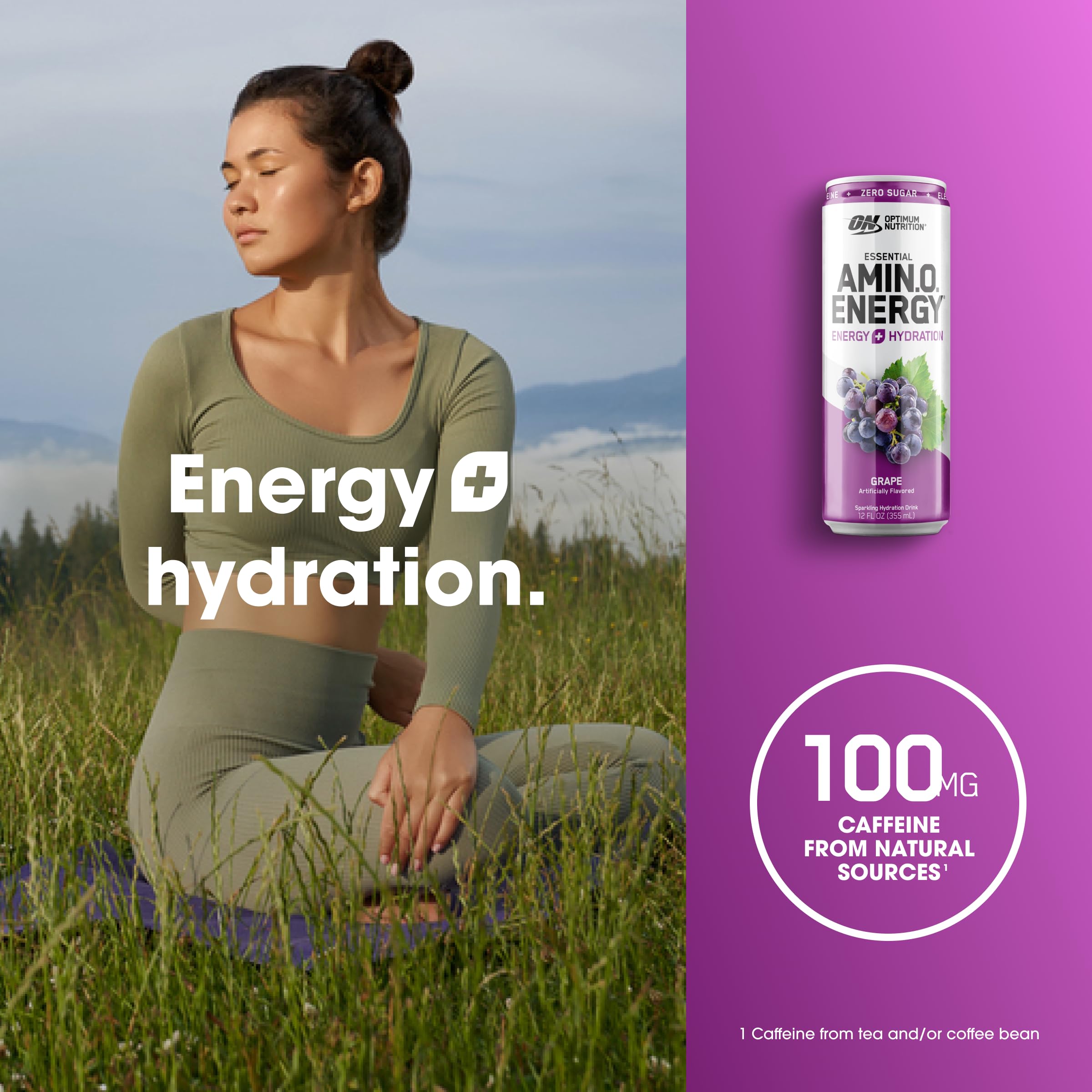 Optimum Nutrition Amino Energy Sparkling Hydration Drink, Electrolytes, Caffeine Optimum Nutrition