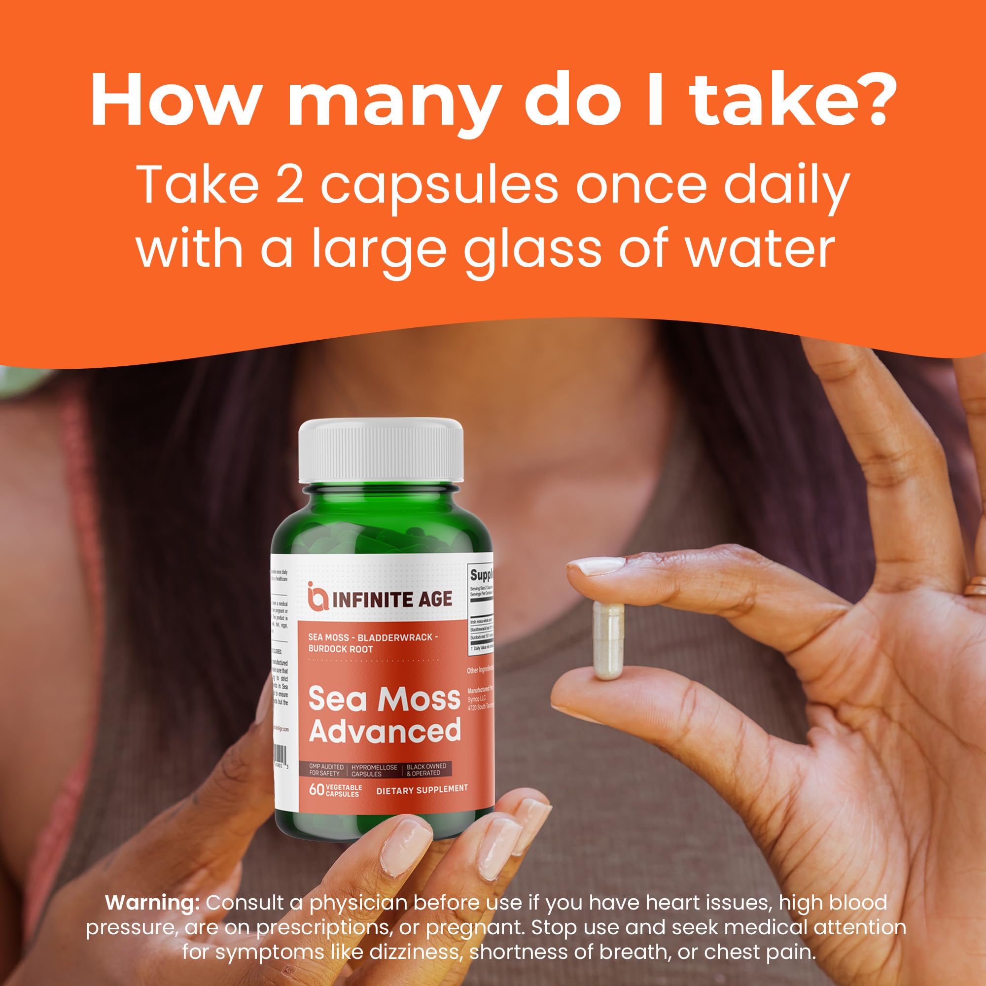 INFINITE AGE: 3 Pack, 1250mg Sea Moss Advanced Superfood, High-Potency, Vegan INFINITE AGE