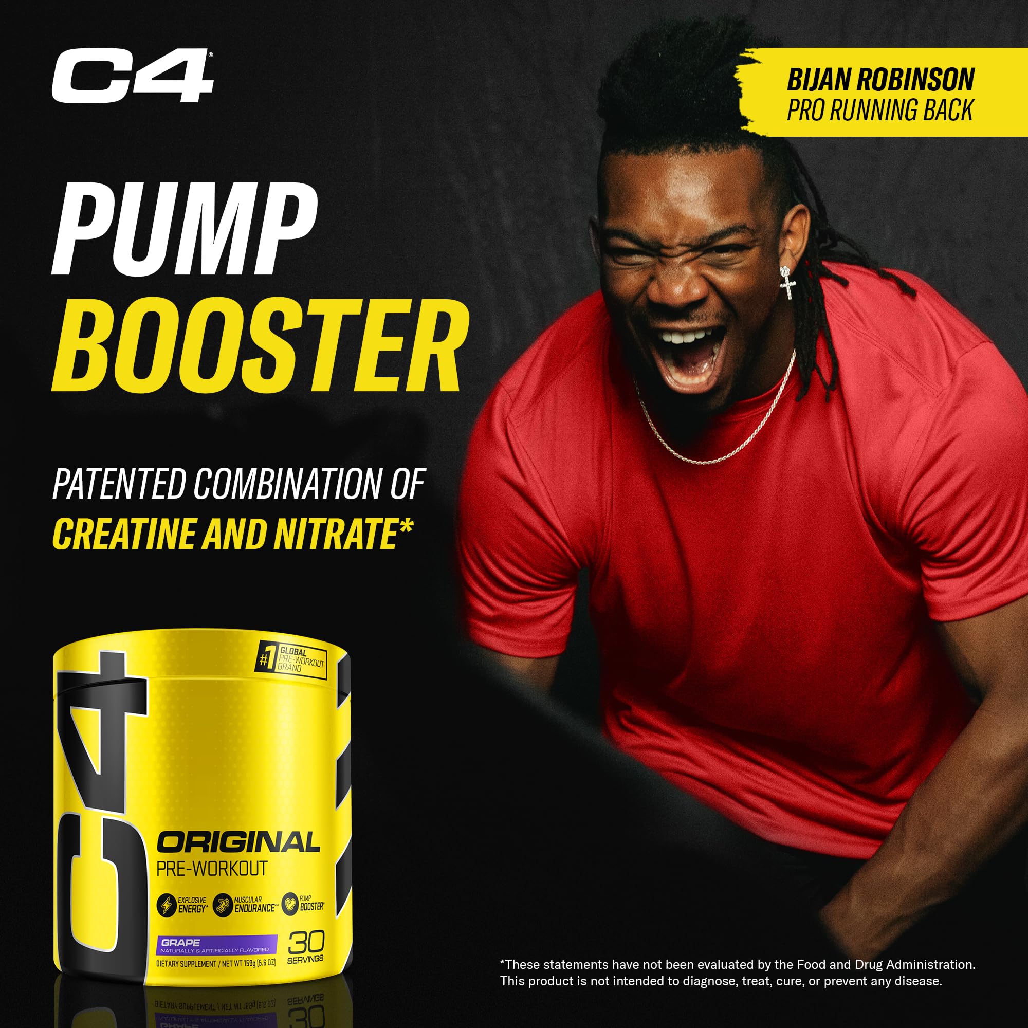Cellucor C4 Original Pre Workout Powder Grape Sugar Free Preworkout Energy Cellucor