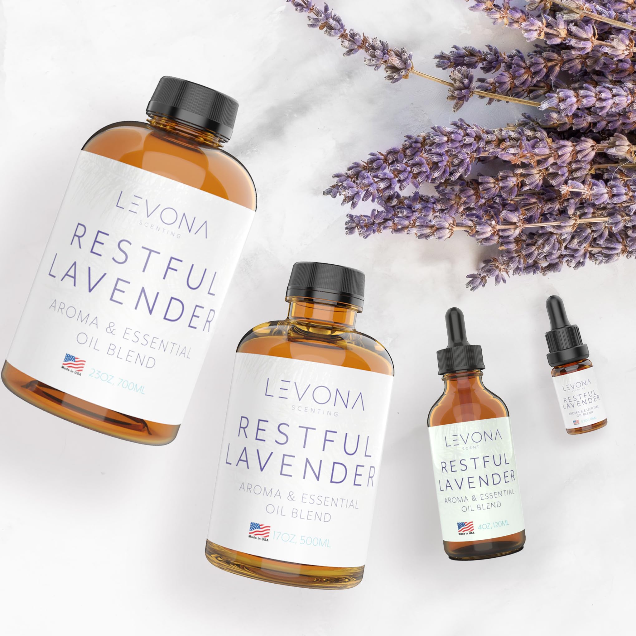 Levona Scents Pure Essential Oils for Diffusers for Home Luxury Scents - Restful Lavender Essential Oil LEVONA SCENT