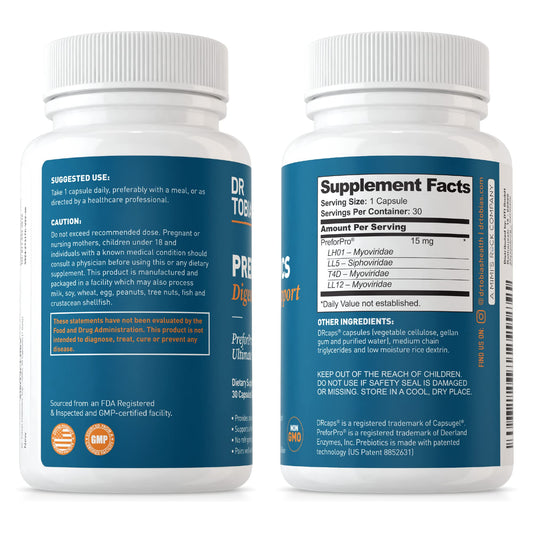 Dr. Tobias Prebiotics, Supports Digestion & Gut Health, Feed Good Probiotic Bacteria