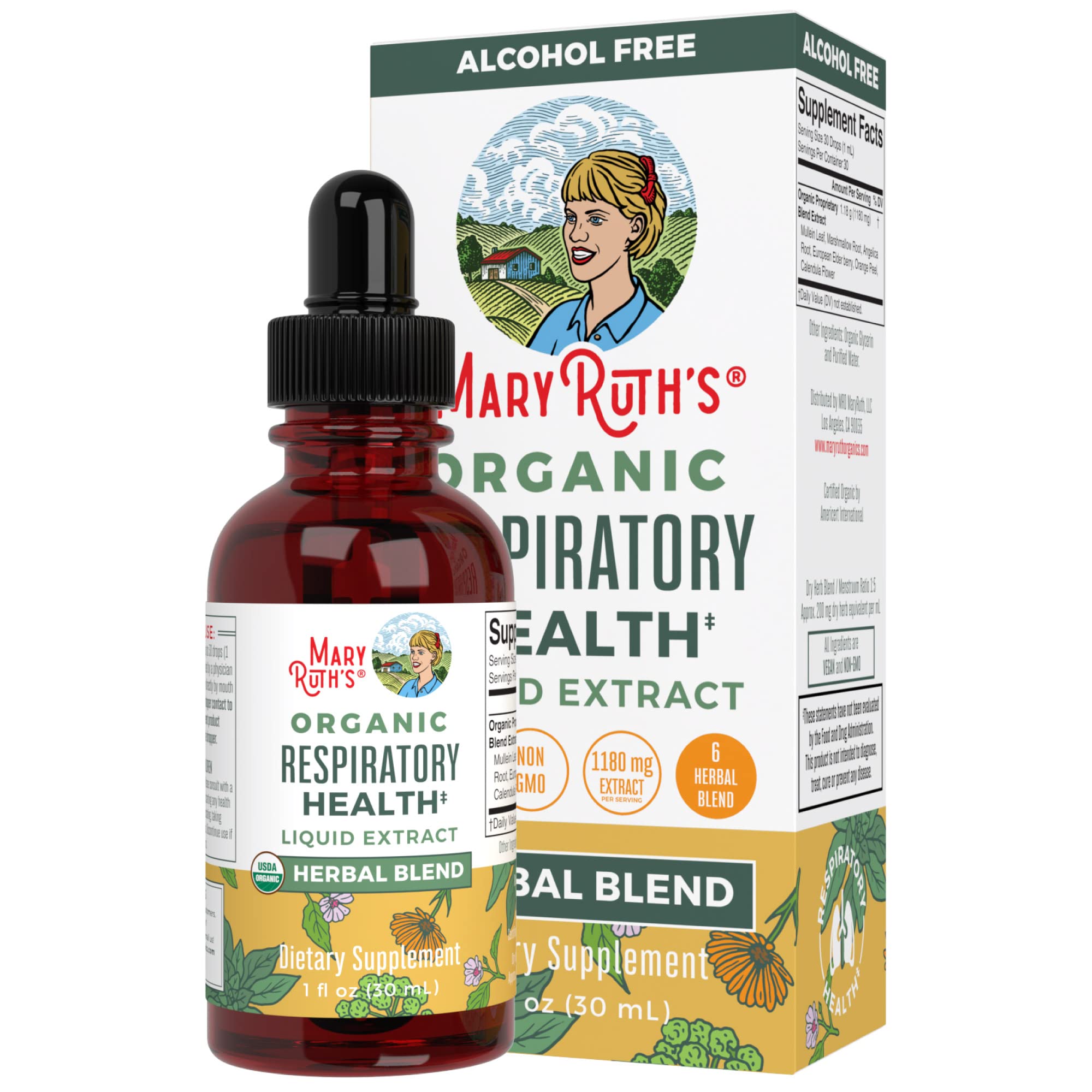 MaryRuth's | USDA Organic Respiratory Health Herbal Supplement Extract