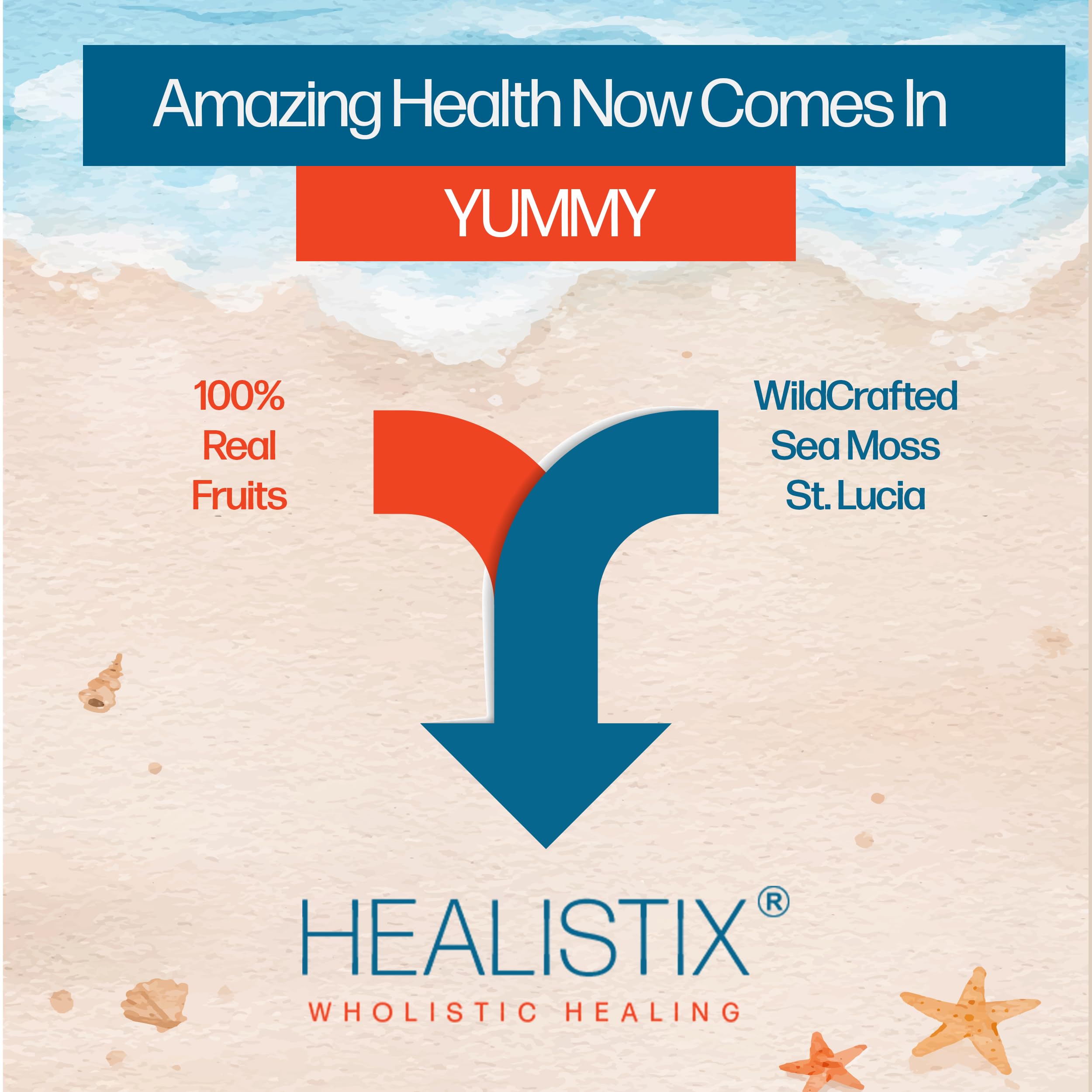 Healistix Irish Sea Moss Gel- St Lucia Wildcrafted Seamoss Gel, Packed with 92 Vitamins HX HEALISTIX