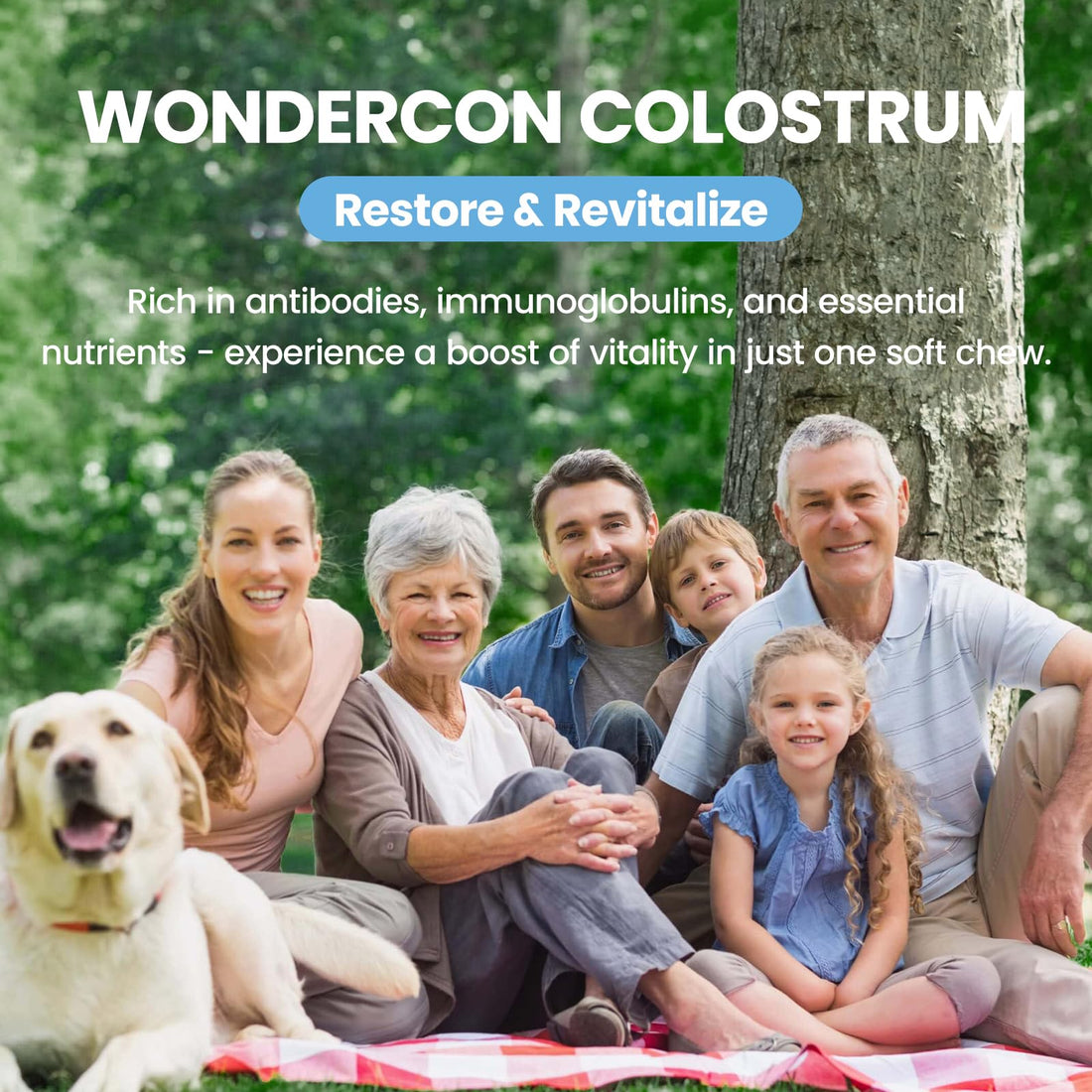 Colostrum Soft Chew Supplement (3000mg + 40% IgG), Concentrated Bovine Colostrum 