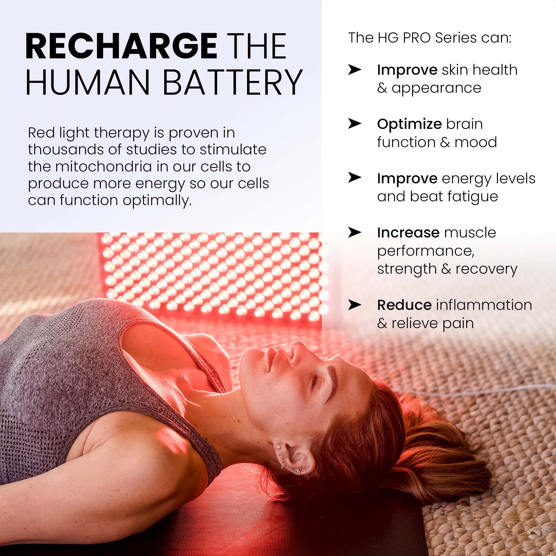 Hooga Red Light Therapy, 660nm 850nm Red Near Infrared, Dual Chip LEDs, Modular, 150 LEDs hooga