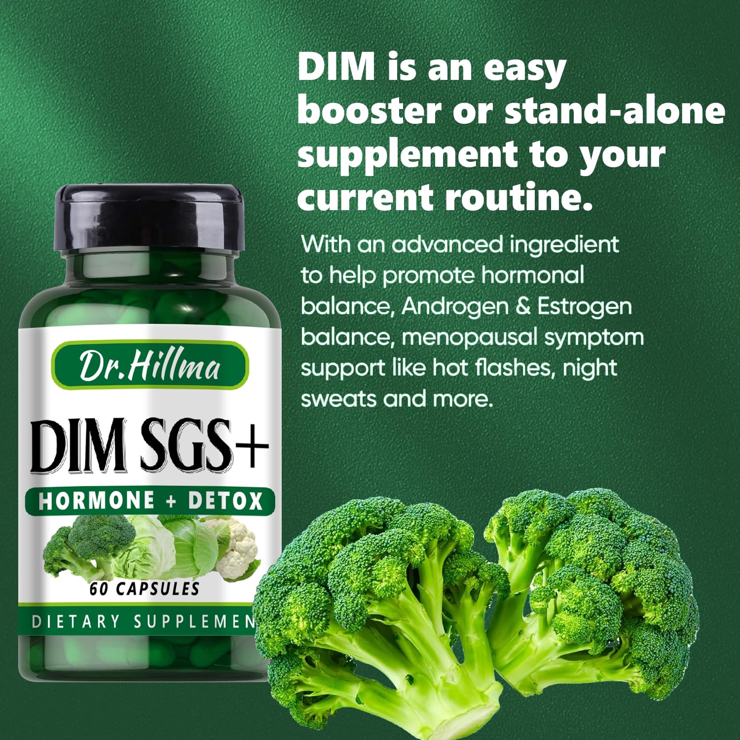 DIM Supplement 200mg Balance Your Hormones Naturally | Hormonal Harmony for Women & Men Dr.hillma