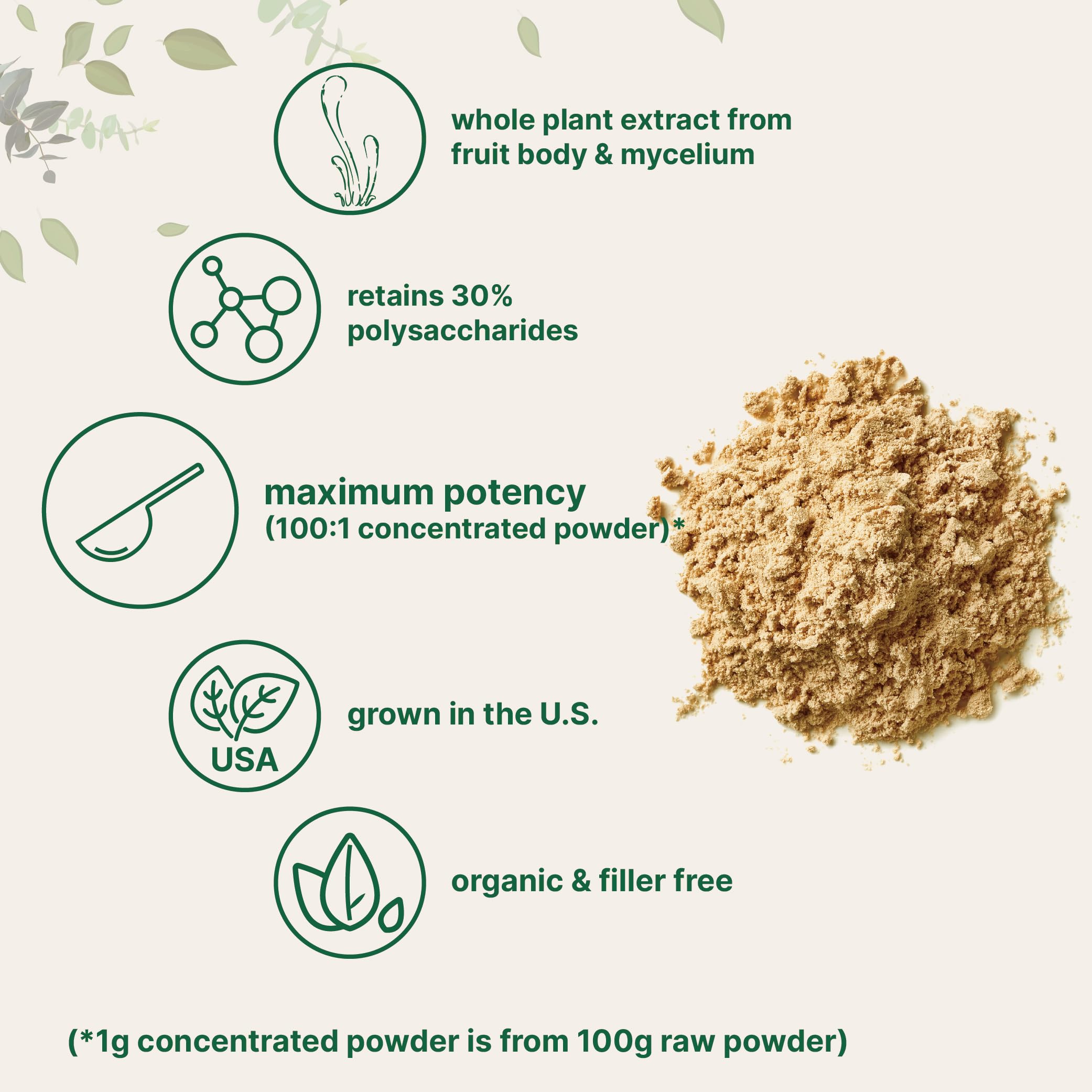 Organic Cordyceps Mushroom Extract Powder, 8 Ounces | Sustainably US Grown Micro Ingredients