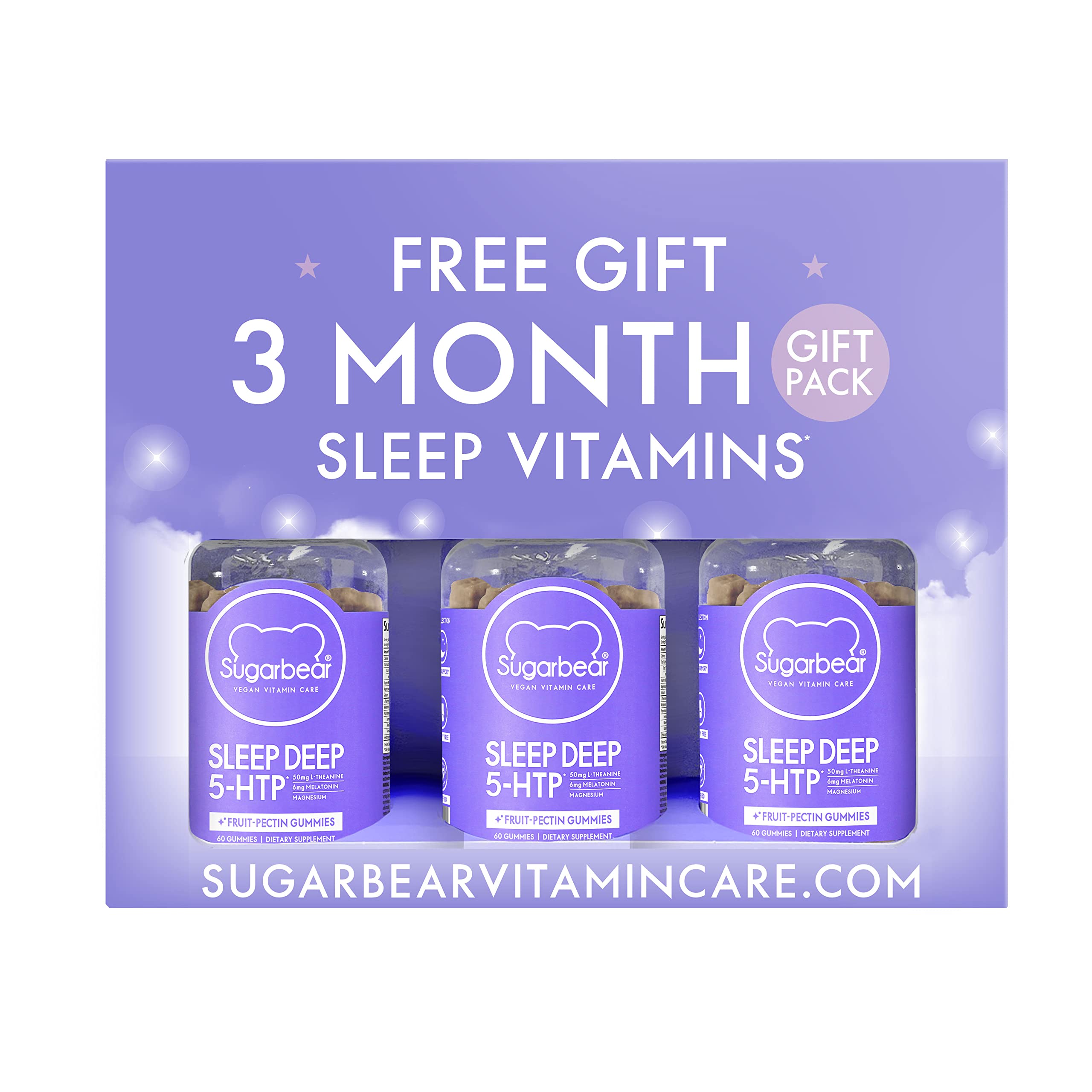 Sugarbear Sleep Aid Gummies for Adults with Melatonin 6mg, Magnesium SugarBearHair