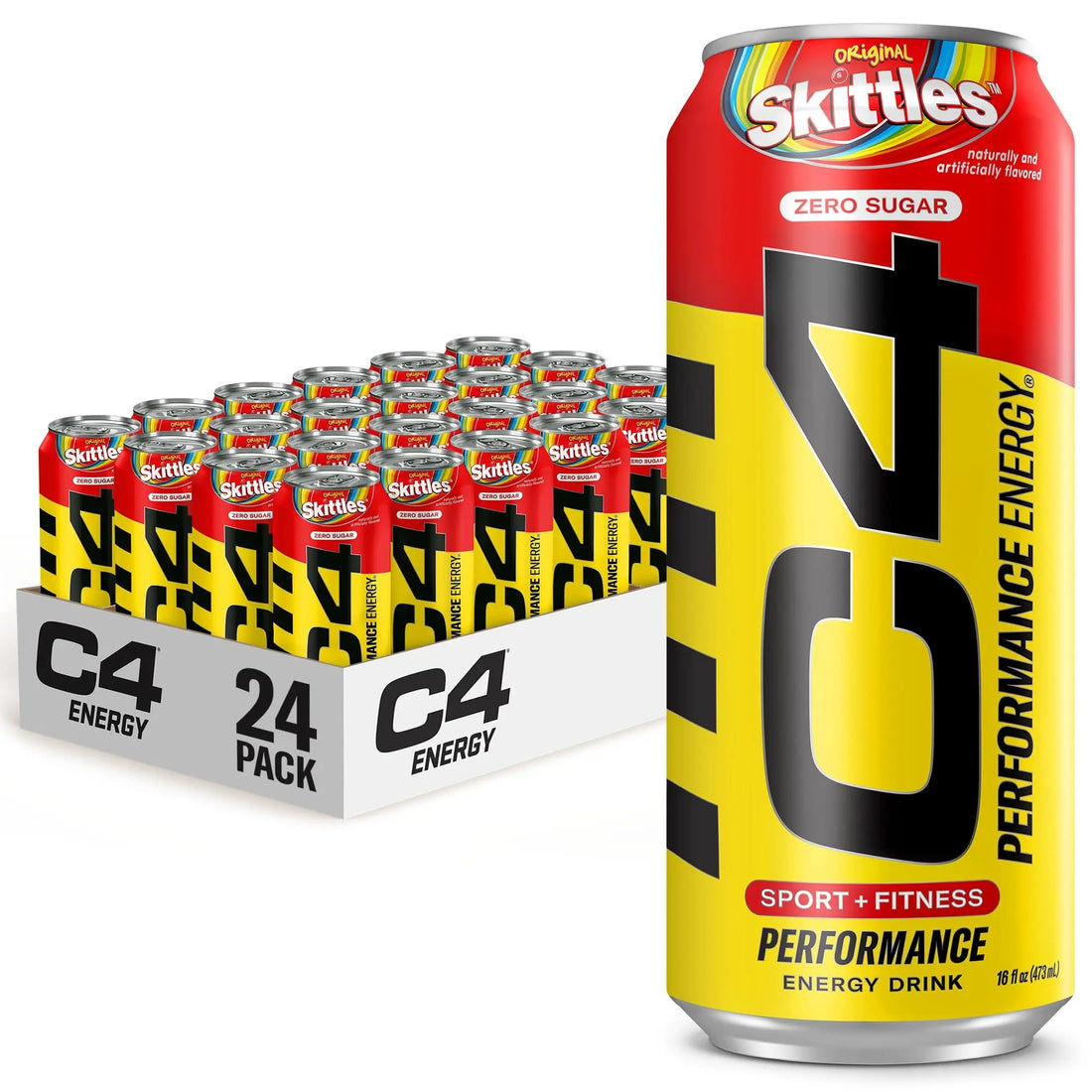 Cellucor C4 Energy Drink, Skittles, Carbonated Sugar Free Pre Workout Performance Drink