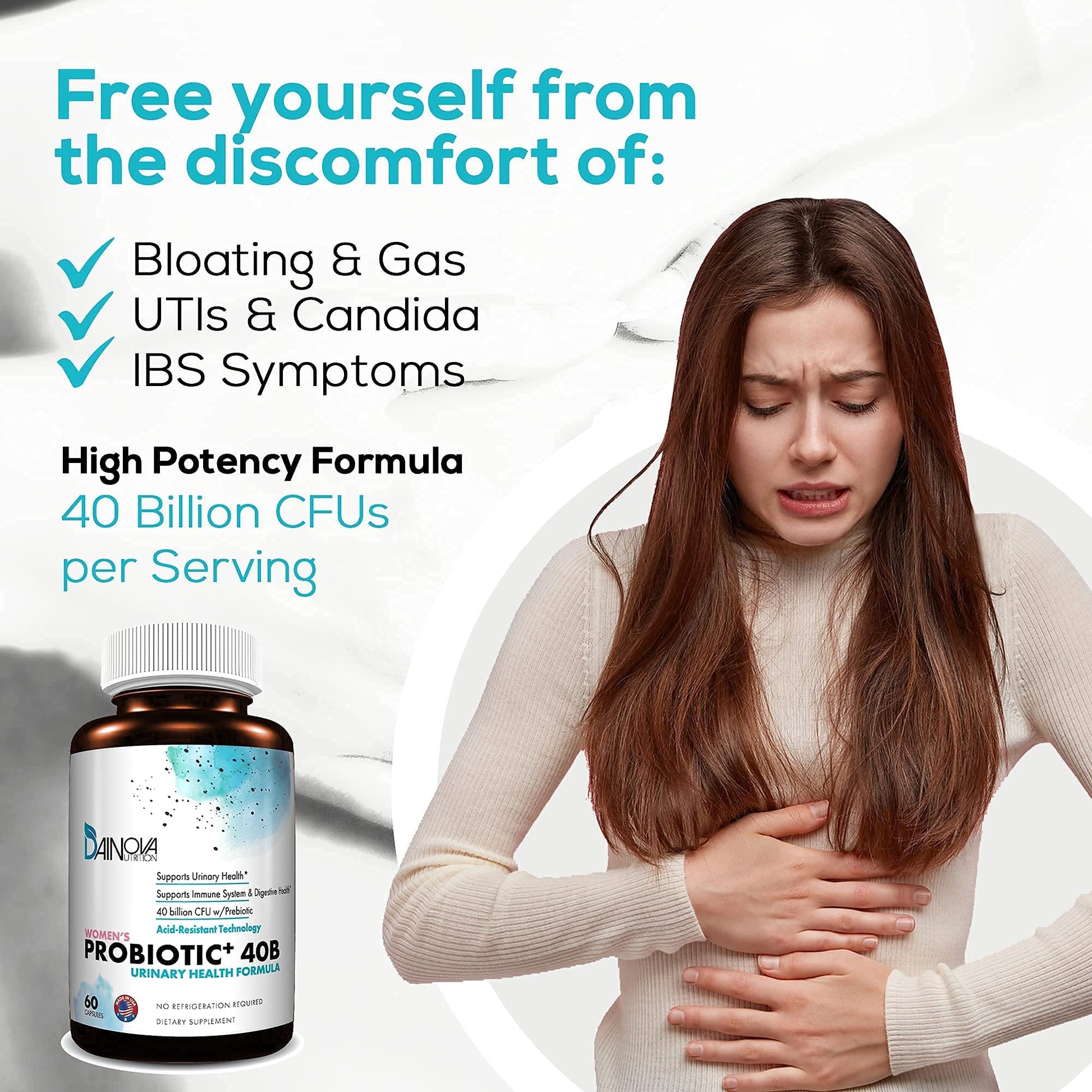 Dainova Nutrition D Mannose Capsules and Probiotics for Women Bundle I Urinary Tract Dainova Nutrition