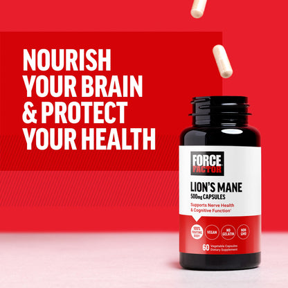 Force Factor Lion’s Mane Supplement Capsules, Memory & Focus Supplement