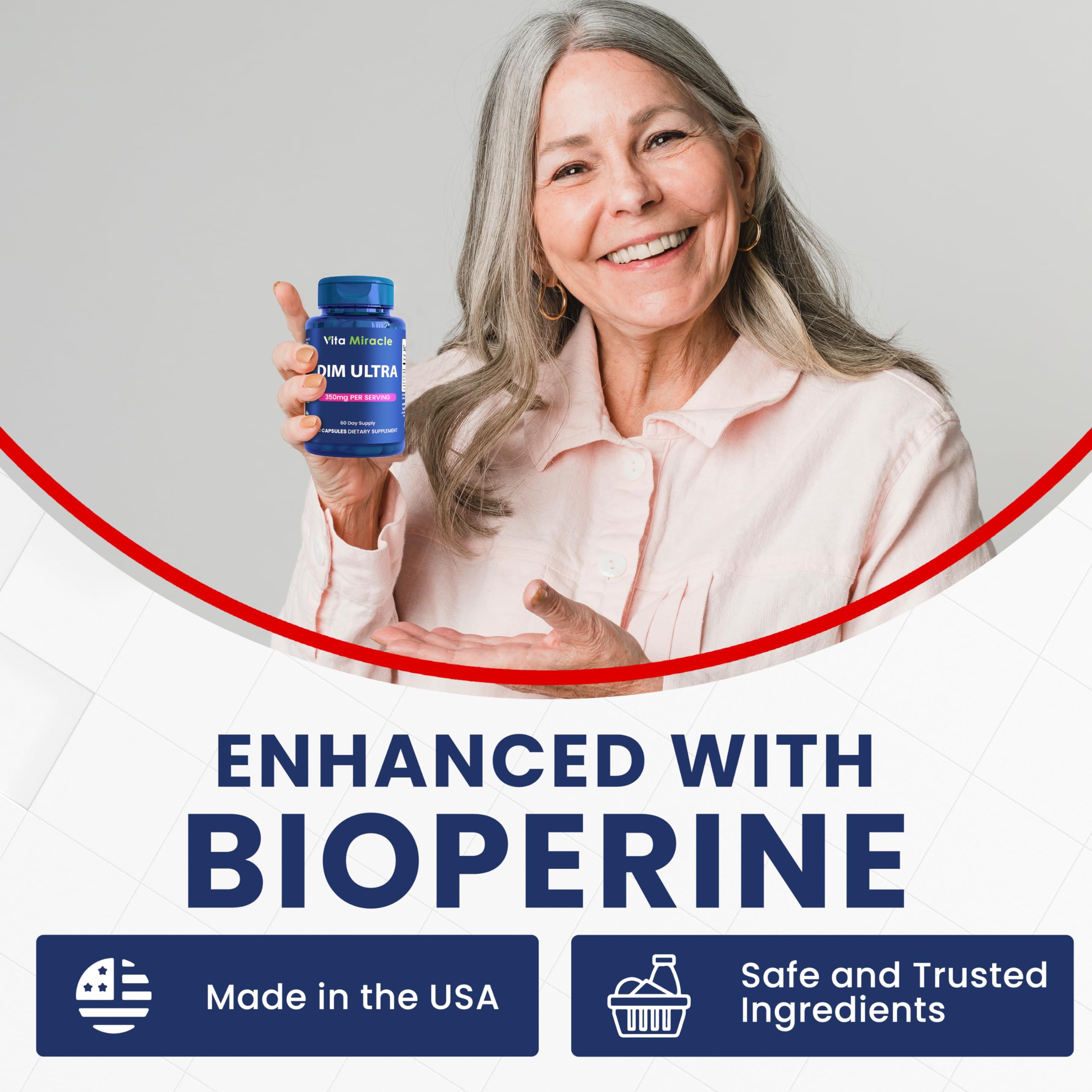 DIM Supplement for Women and Men - 350mg Estrogen Metabolism Complex Vita Miracle