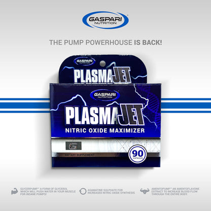 Gaspari Nutrition PlasmaJet, Legendary N.O. Nitric Oxide Maximizer, Increased Lean Mass