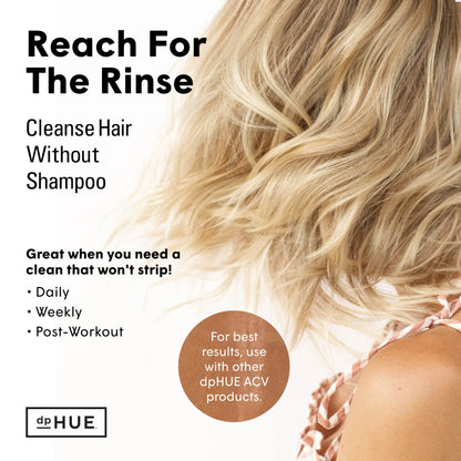 dpHUE Apple Cider Vinegar Hair Rinse, 20 oz - Shampoo Alternative & Scalp Cleanser
