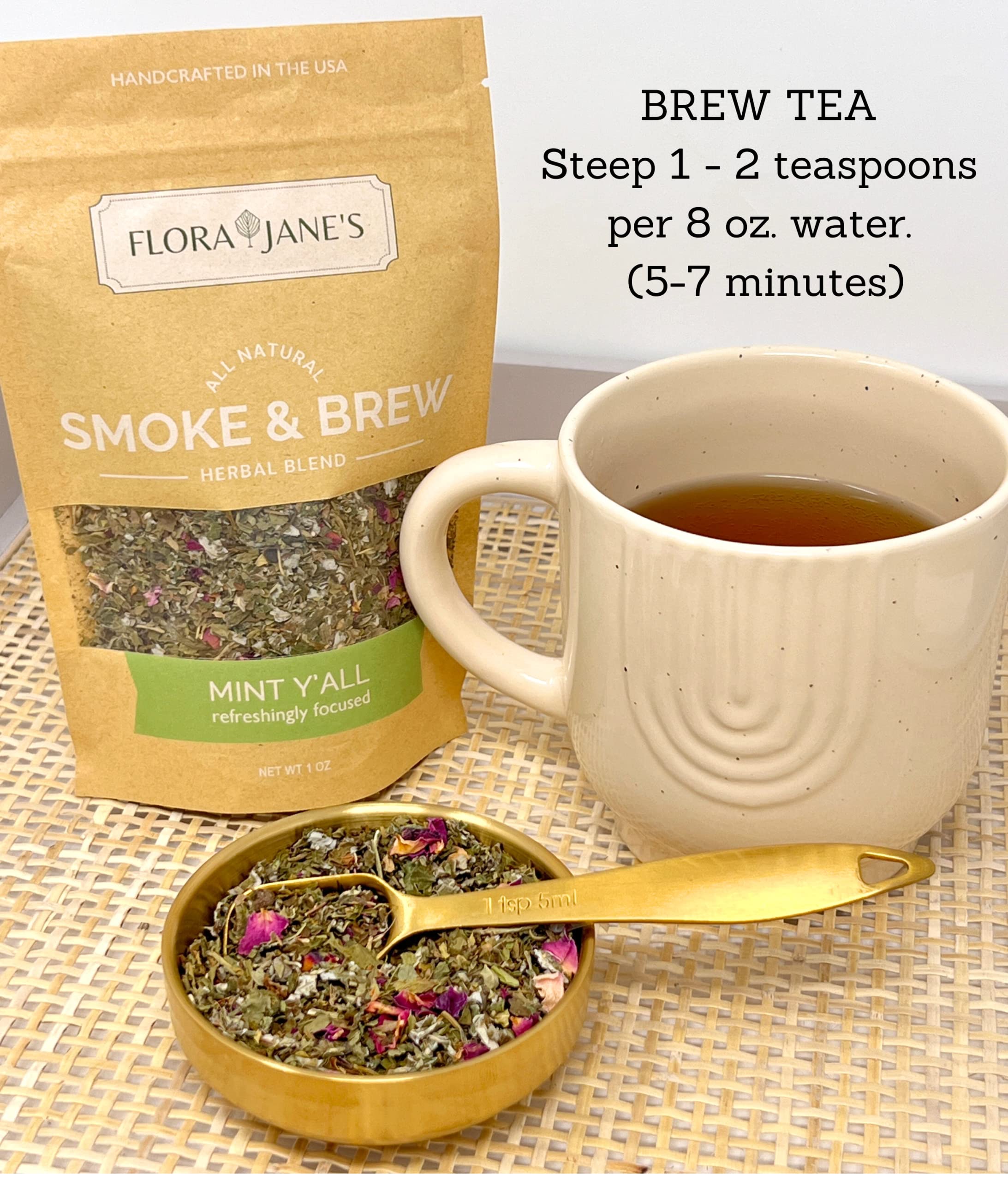 Smoke & Brew - Sweet Dreams Blend for Relaxation and Sleep - Caffiene Free Tea and Smoke Blend Flora Jane's