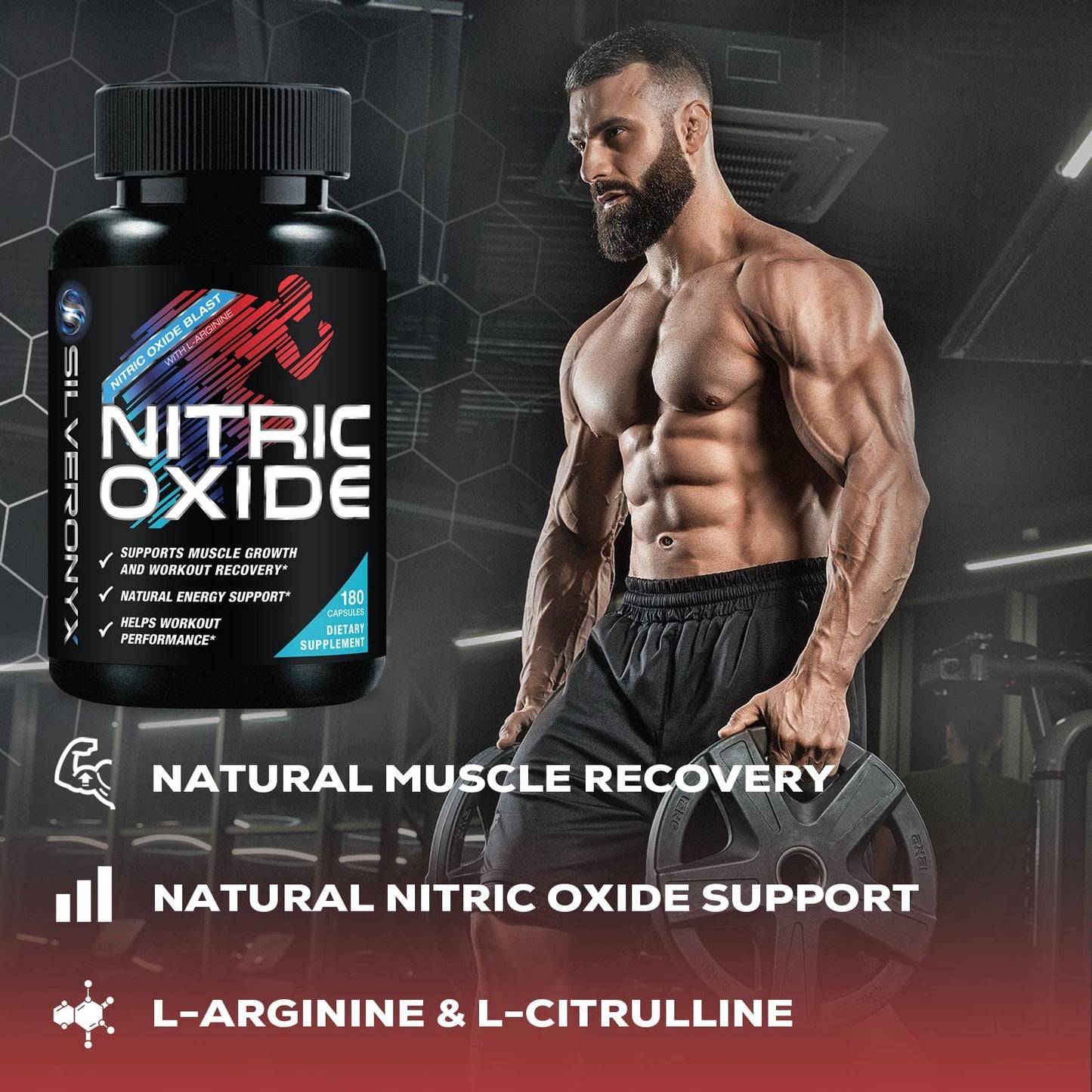 Extra Strength Nitric Oxide Supplement L Arginine 3X Strength - Citrulline Malate, AAKG