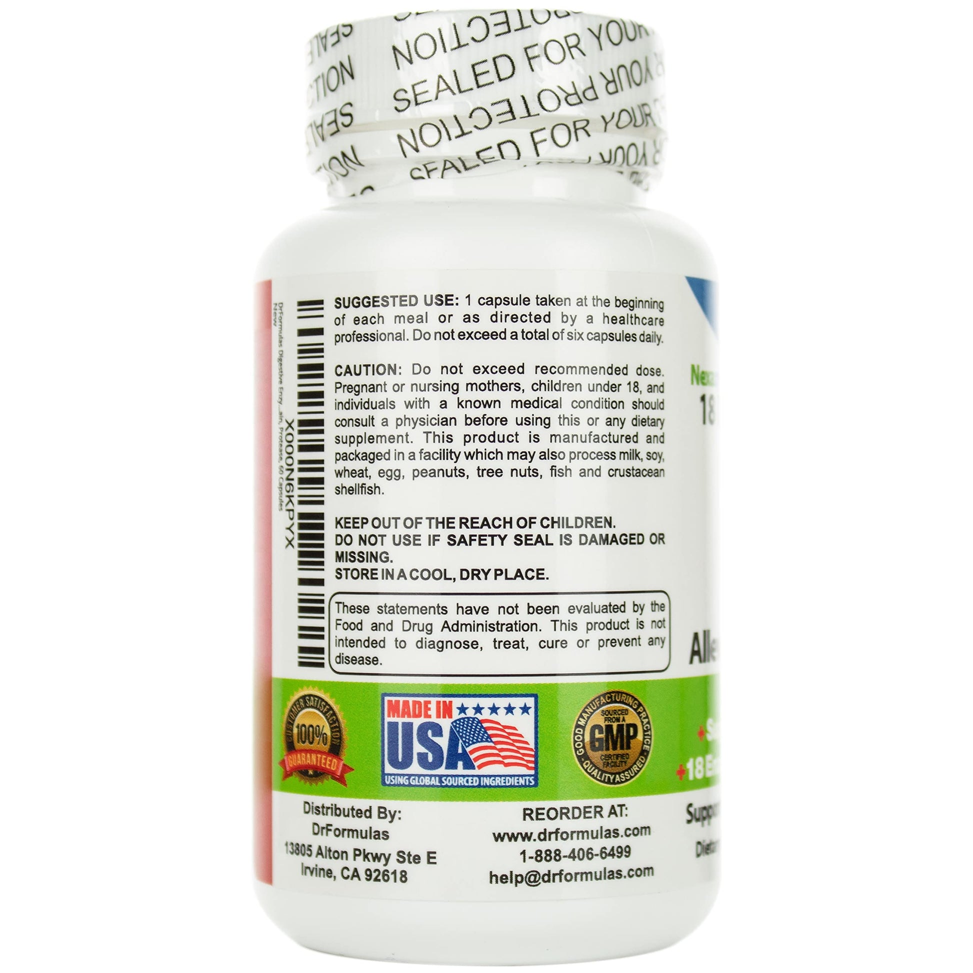 DrFormulas Digestive Enzymes for Bloating Relief, Gas, Lactose Intolerance DrFormulas