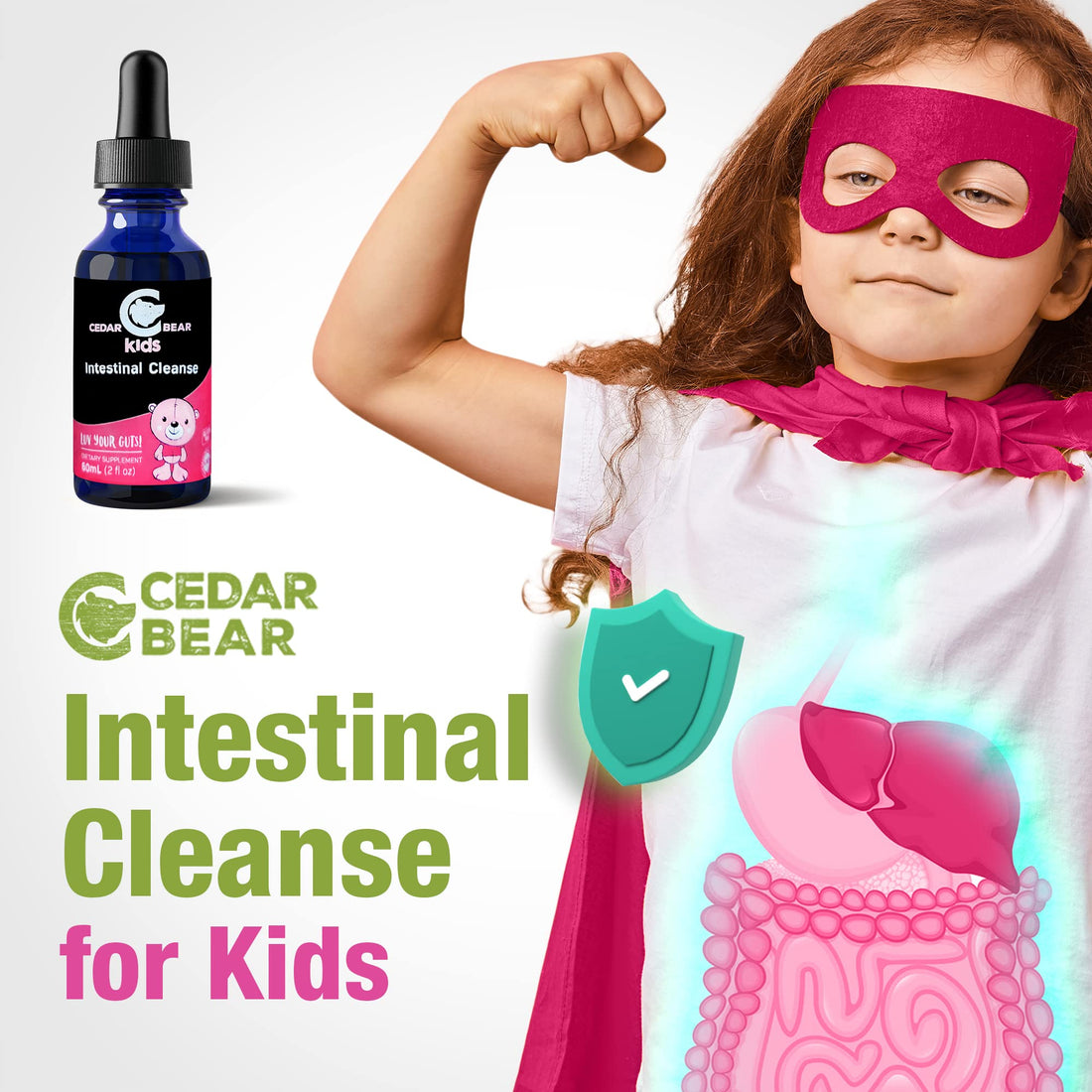 Cedar Bear - Intestinal Cleanse for Kids, Liquid Herbal Supplement for Detox Cleanse