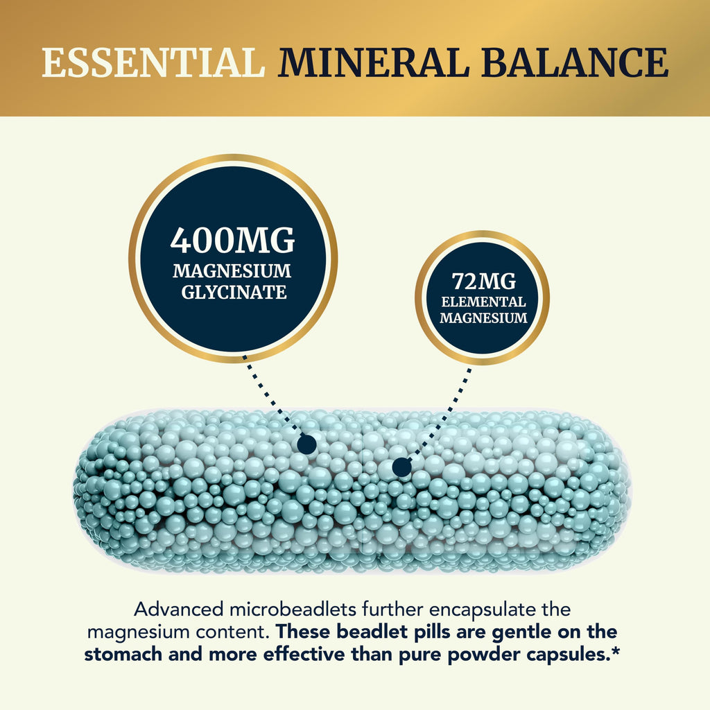 Magnesium Glycinate Supplement | Advanced Microbeadlets | Chelated for Maximum Nobi Nutrition
