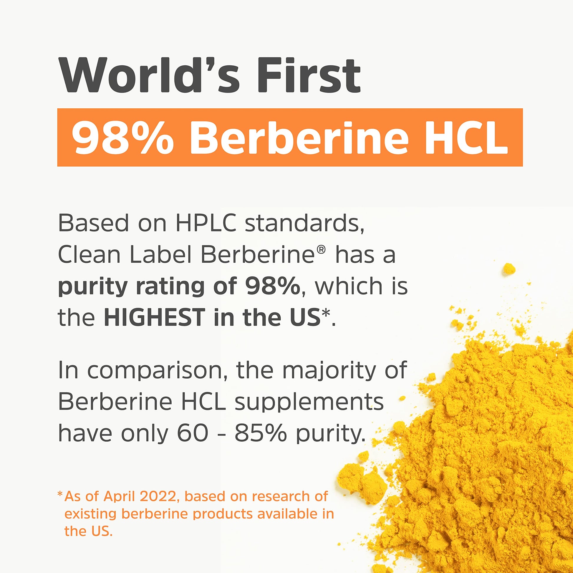 Clean Label Berberine Supplement 1500mg - Ultra Pure 98% Berberine HCl, Highest Purity Physician's Healthy Alternatives