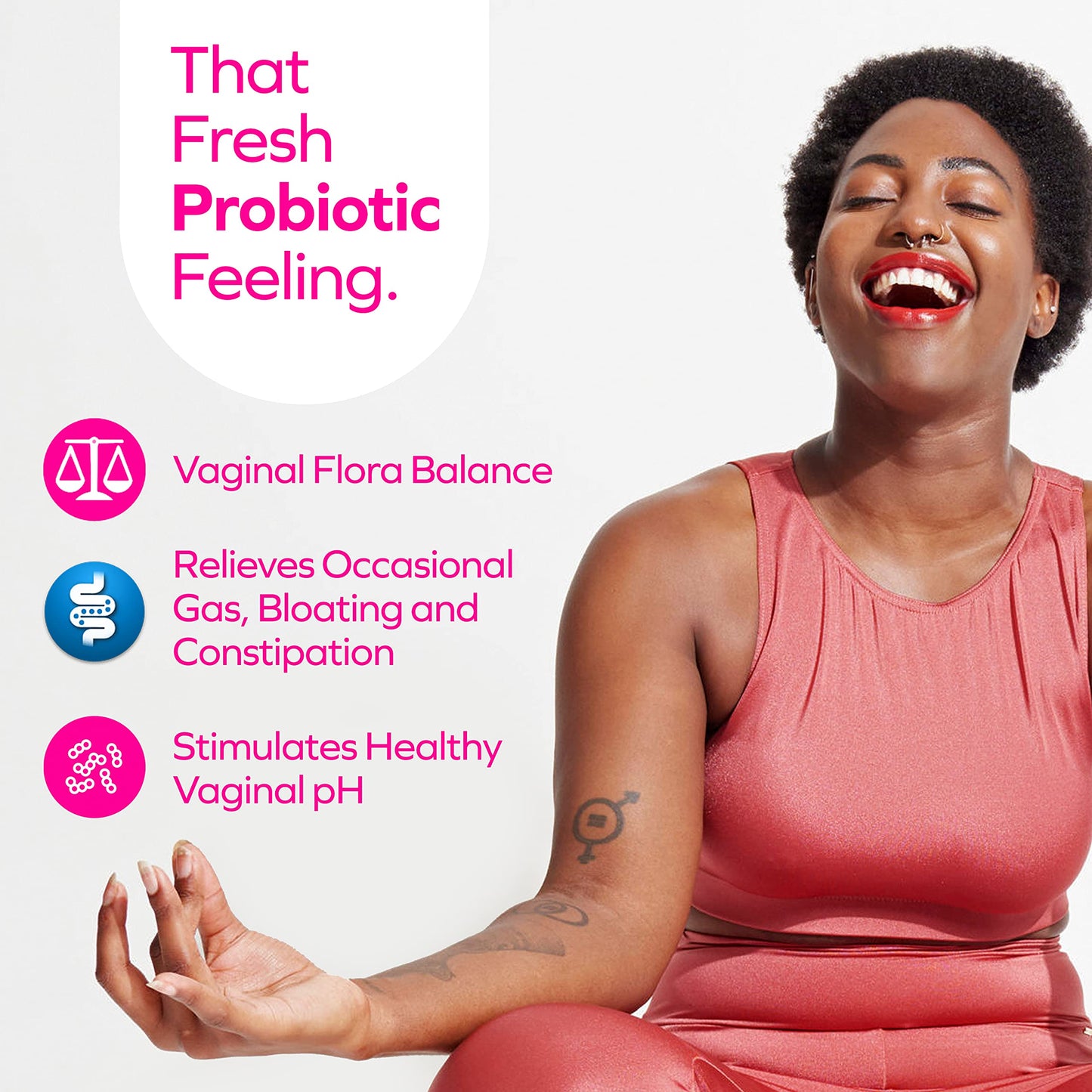Florajen Women's Vaginal Probiotics, Provides Gut Health & Constipation Relief For Adults And Bloating Relief