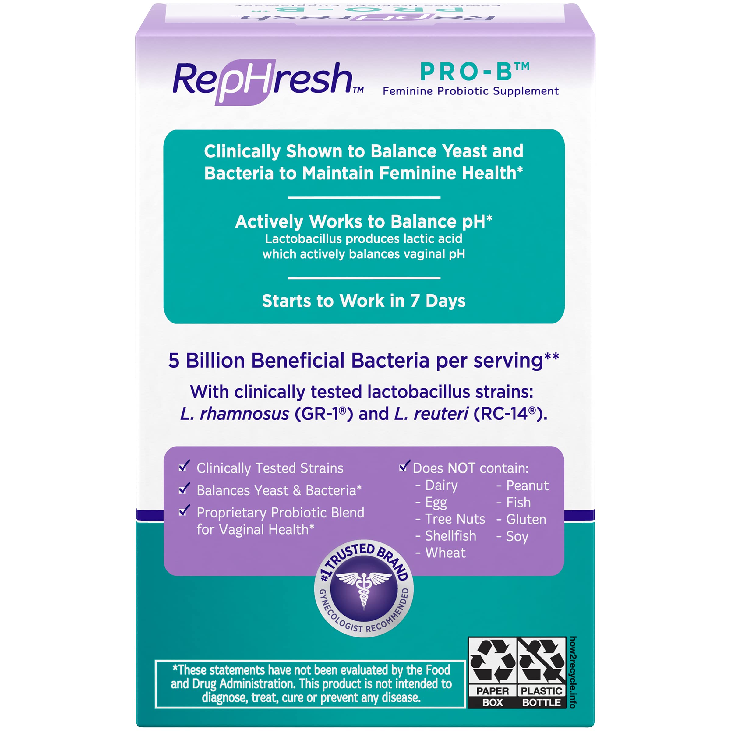 RepHresh Pro-B Probiotic Feminine Supplement My Store