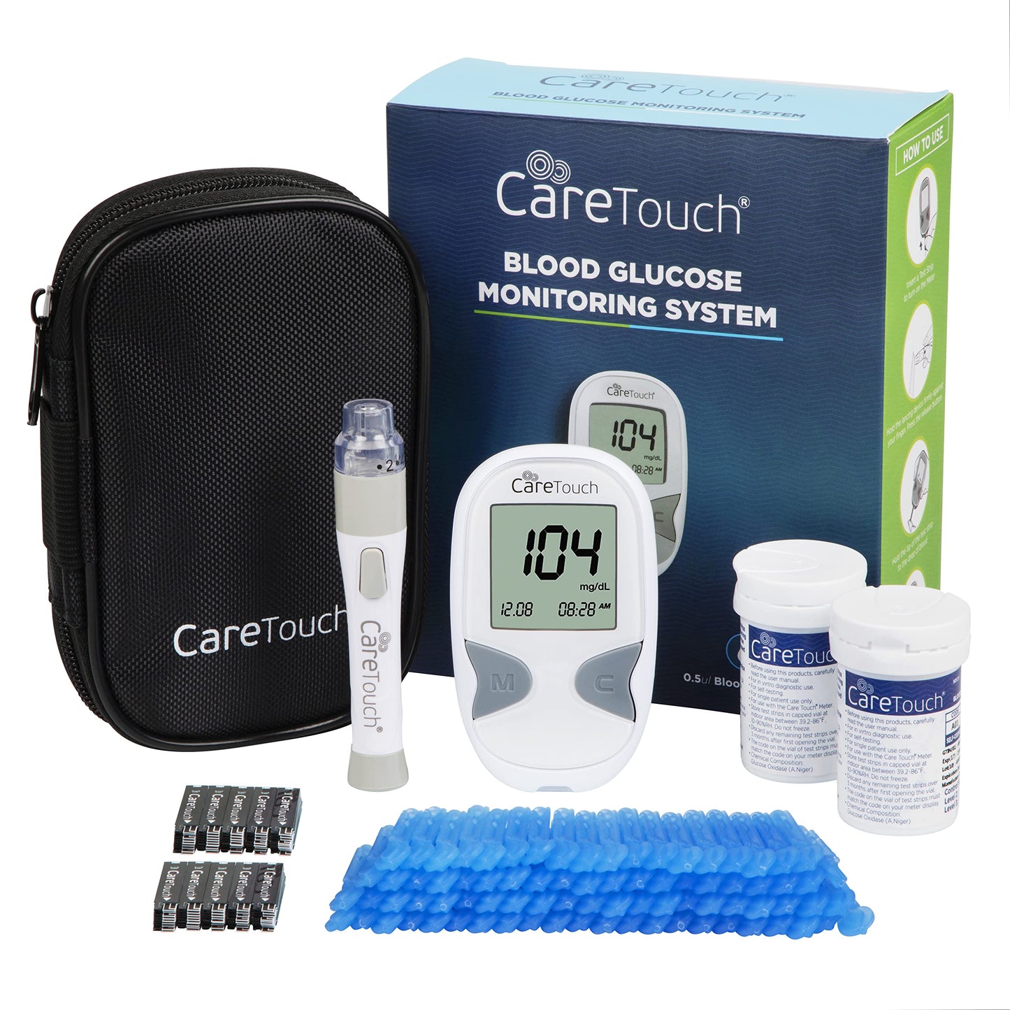 Care Touch Blood Glucose Meter Kit - Diabetes Testing Kit with Glucometer