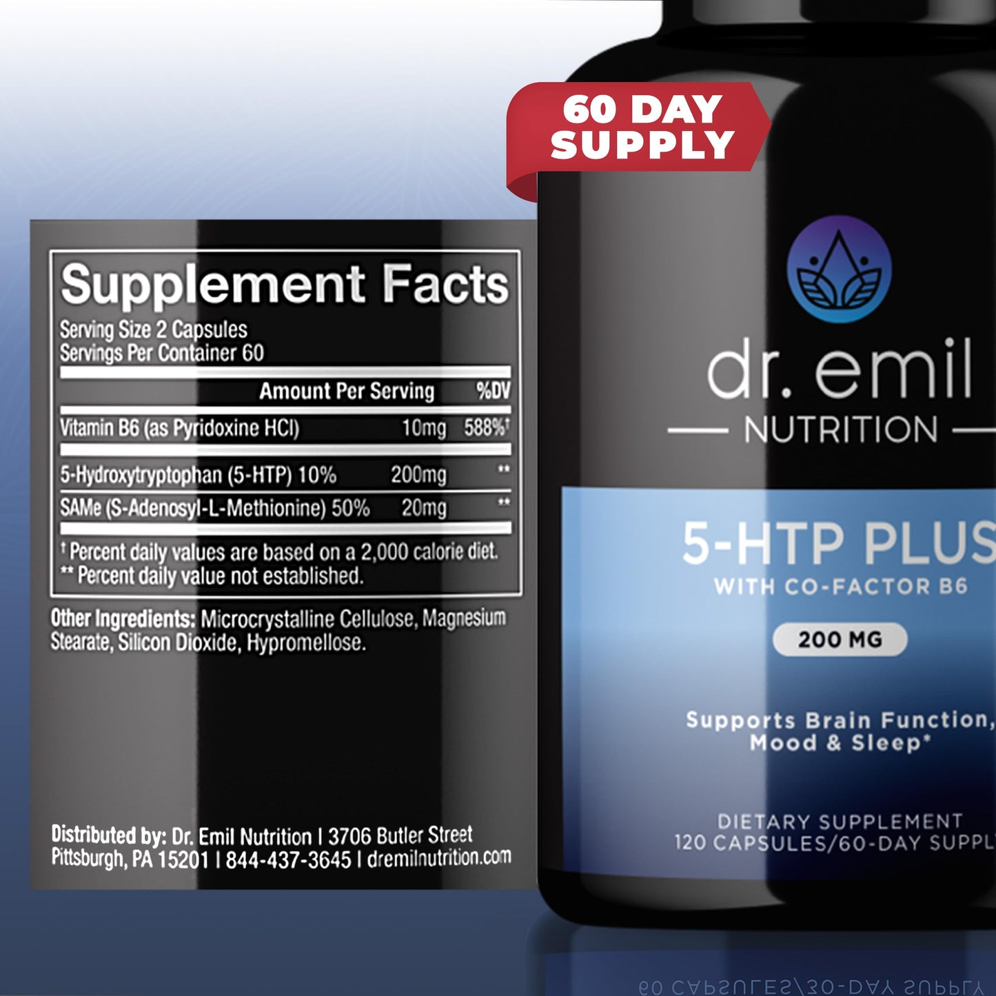 DR EMIL NUTRITION 200 MG 5-HTP Plus with SAM-e for Mood, Stress, and Sleep
